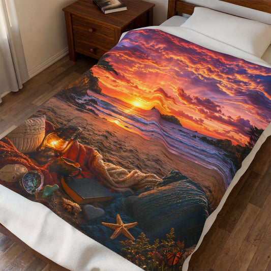 Pacific Sunset Nest™ — Immersive Seek-and-Find Blanket