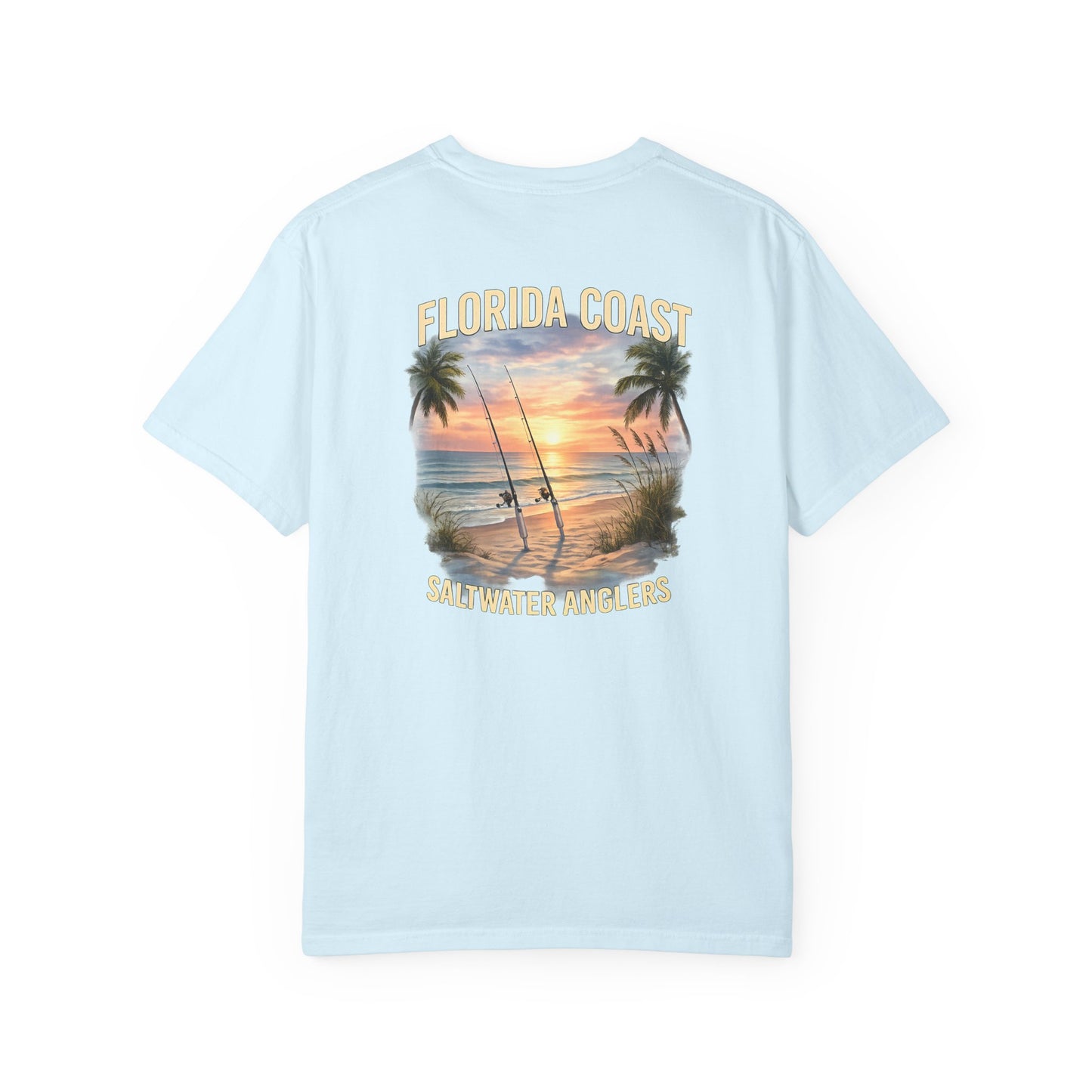 Florida Coast Saltwater Anglers T-Shirt — Vintage Sunset Beach Fishing Tee