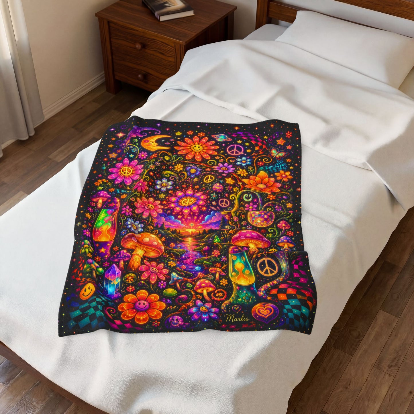 Groovy Glo Nest Velveteen Blanket