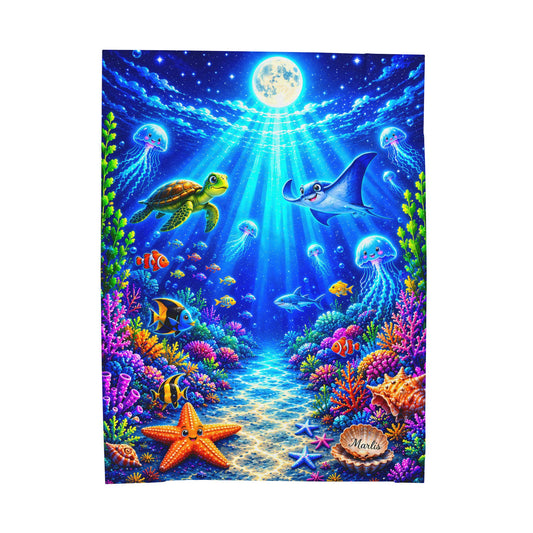 Ocean Friends Glo Immersive Seek-and-Find Blanket – "Adventue Nest" Interactive Wearable Art Throw