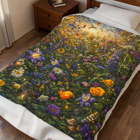 Wildflower Nest Immersive Seek-and-Find Blanket – "Wildflower Nest" Interactive Wearable Art Throw
