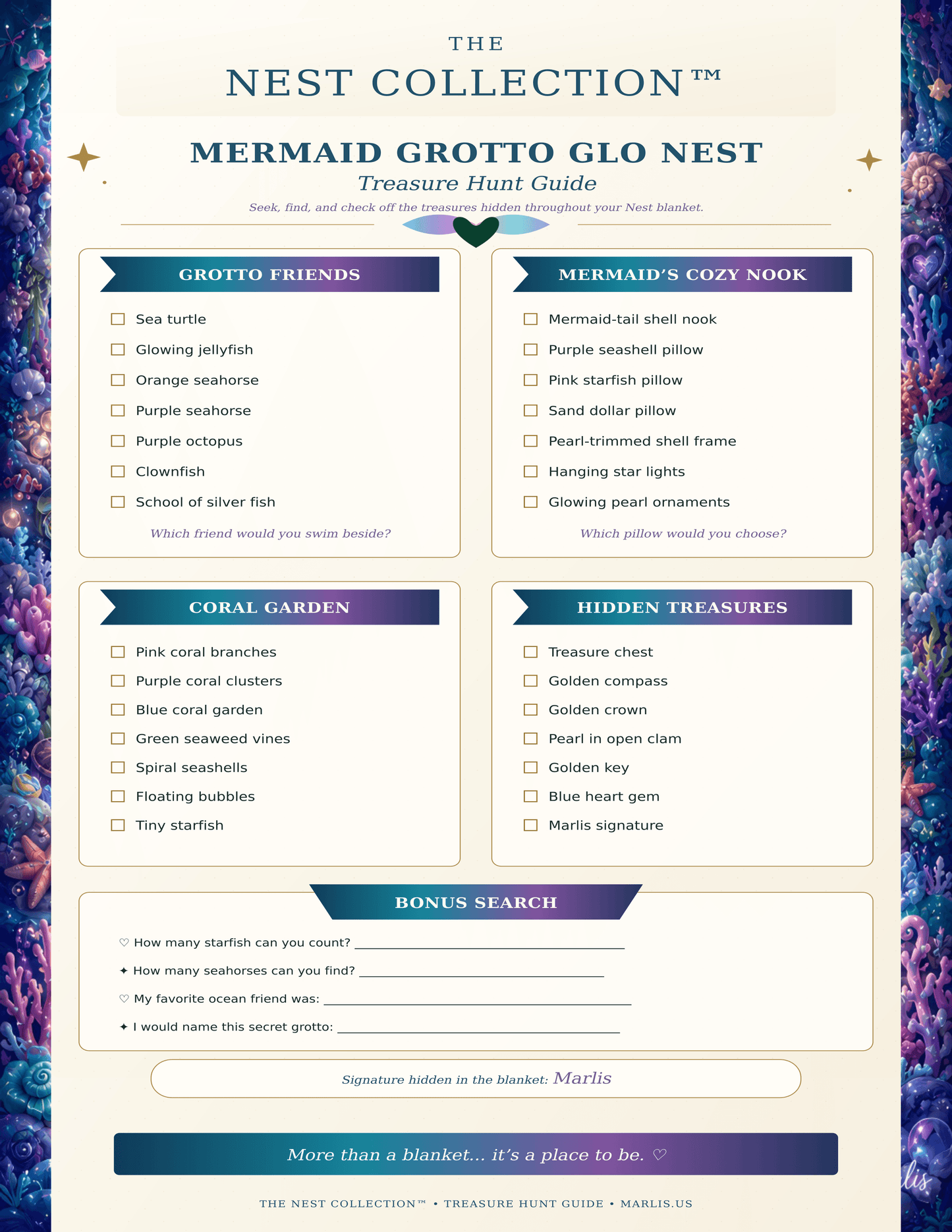 Mermaid Grotto Glo Nest — Immersive Seek-and-Find Blanket