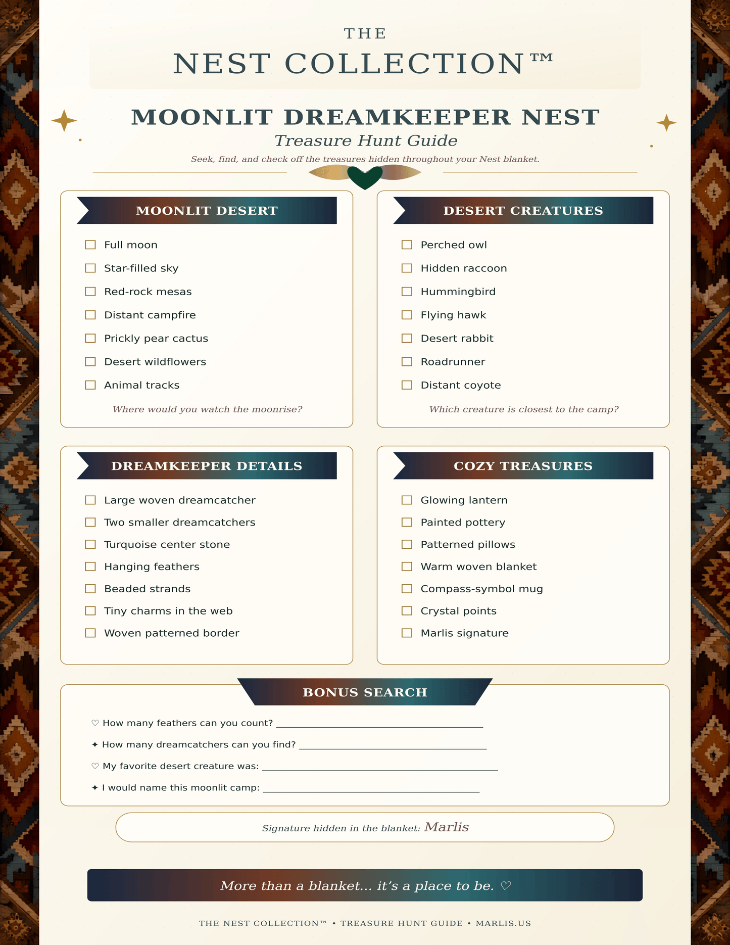 Moonlit Dreamkeeper Nest — Oversized Immersive Seek-and-Find Blanket