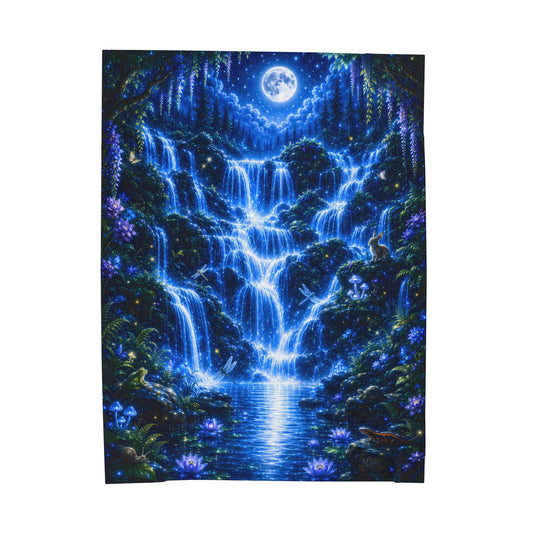 Moonlit Waterfall Nest™ — Oversized Immersive Seek-and-Find Blanket