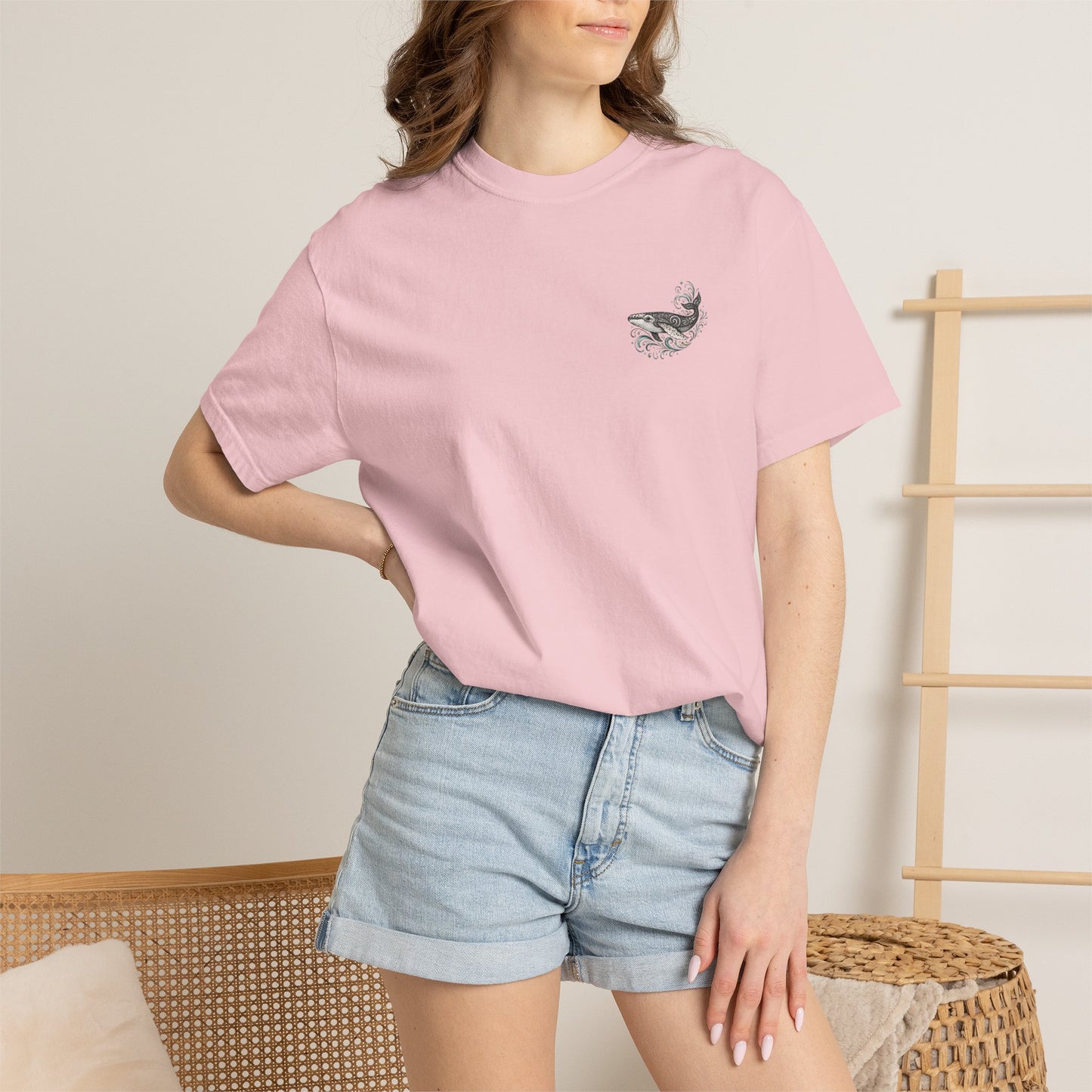 Ocean Whale Surf, Shell & Coastal Nature Back Graphic Tee