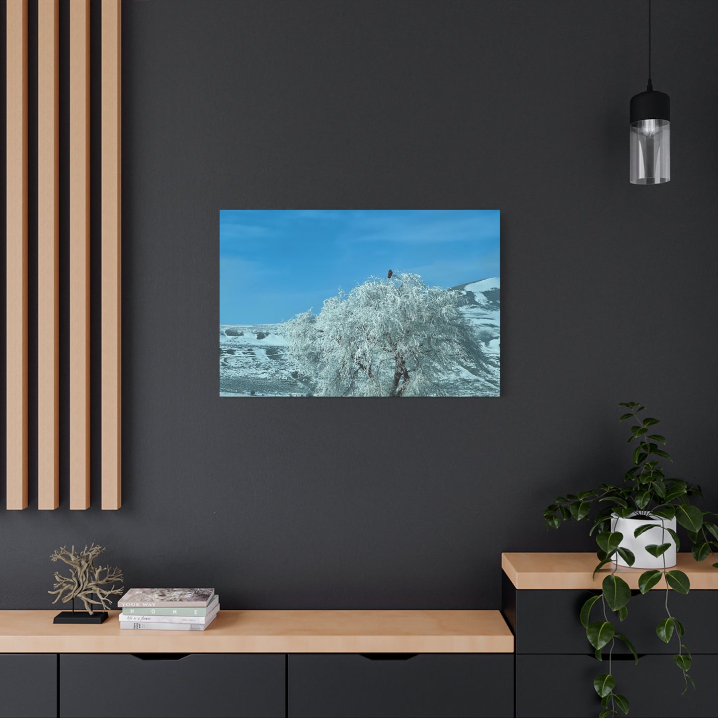 Frosted Tree Winter Landscape Matte Canvas