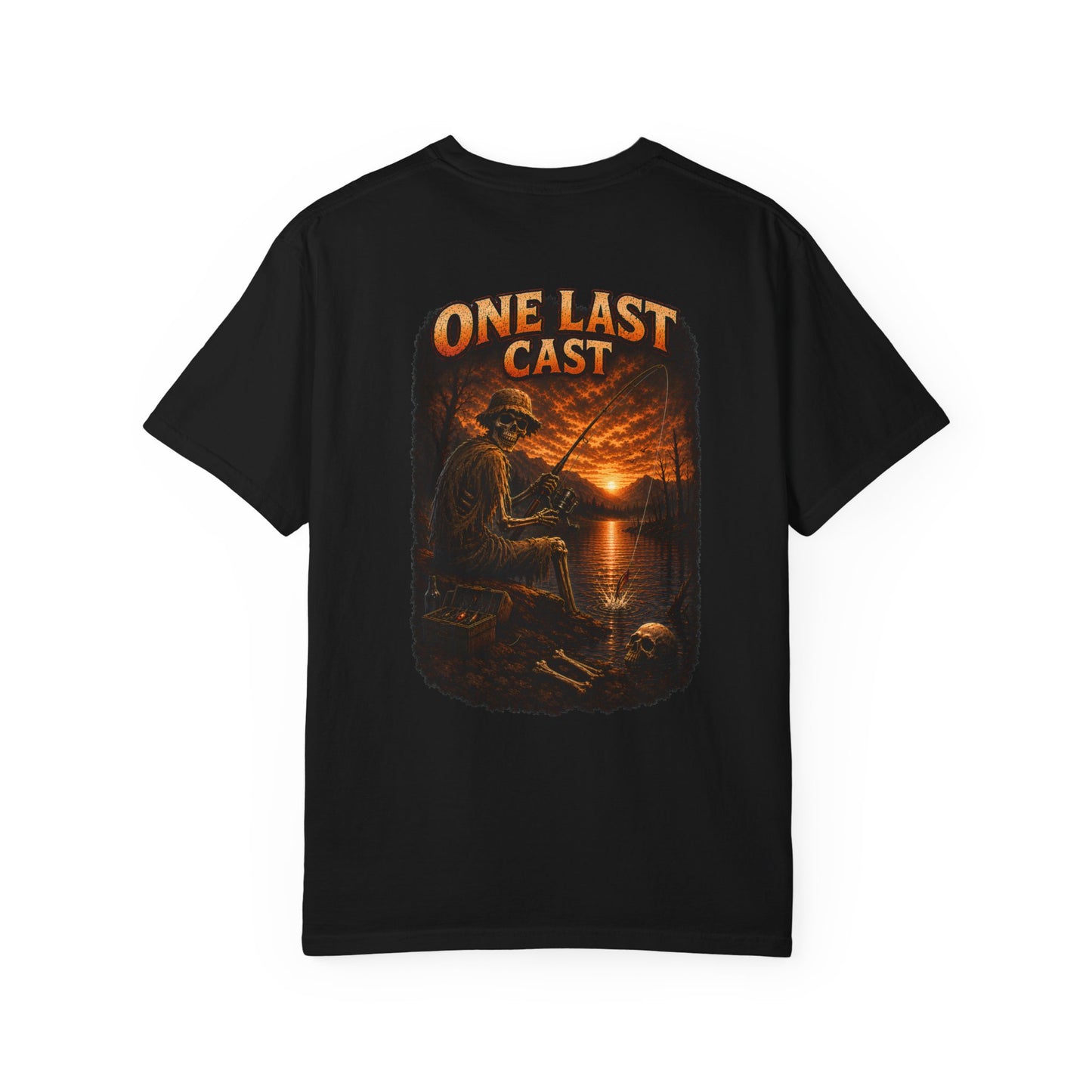 One Last Cast Fishing T-Shirt — Angler Sunset Graphic Tee