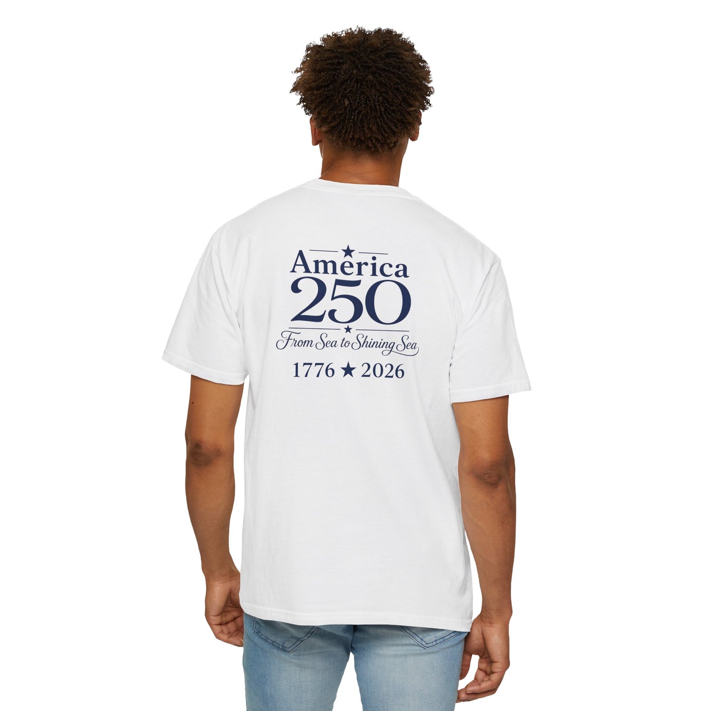 America 250 Sea to Shining Sea T-Shirt | Comfort Colors® 1717 Patriotic Graphic Tee | USA 1776-2026