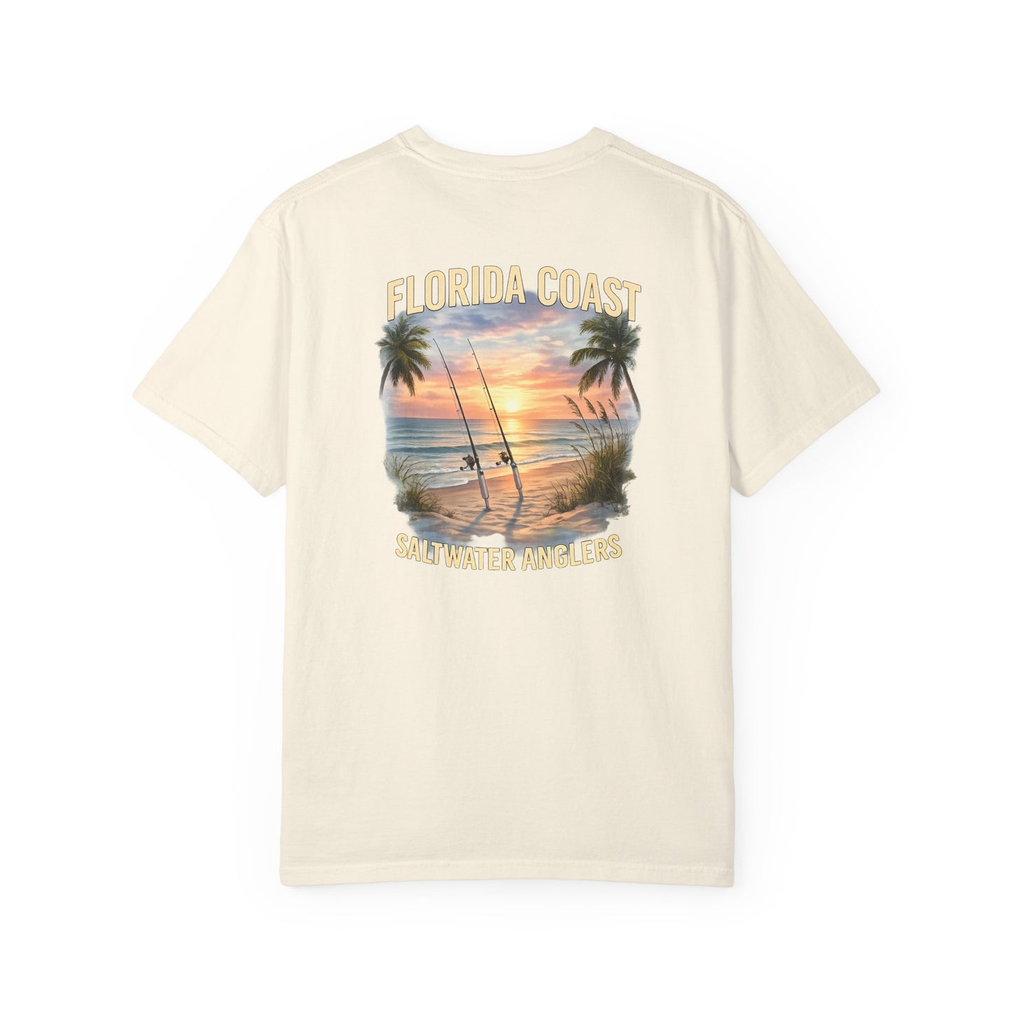 Florida Coast Saltwater Anglers T-Shirt — Vintage Sunset Beach Fishing Tee