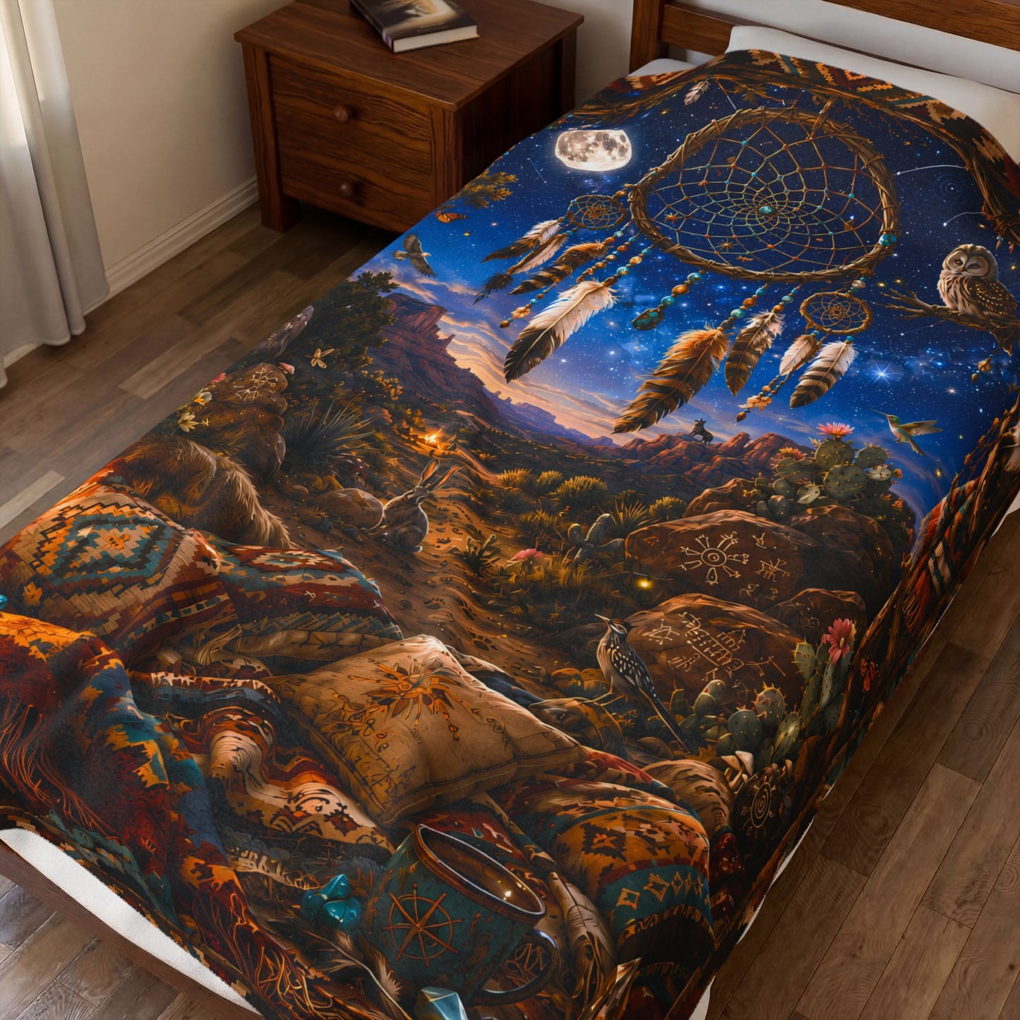 Moonlit Dreamkeeper Nest — Oversized Immersive Seek-and-Find Blanket