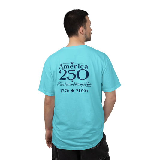 America 250 Sea to Shining Sea T-Shirt | Comfort Colors® 1717 Patriotic Graphic Tee | USA 1776-2026