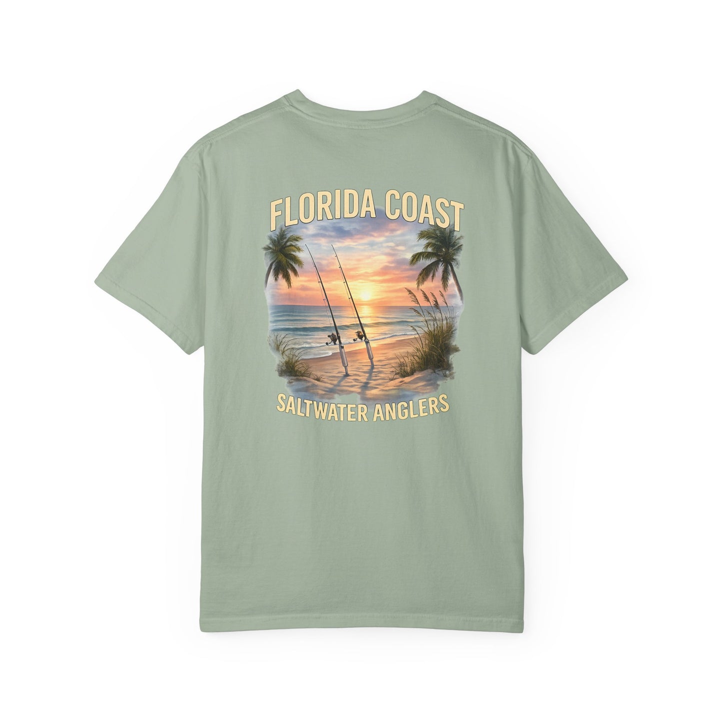 Florida Coast Saltwater Anglers T-Shirt — Vintage Sunset Beach Fishing Tee