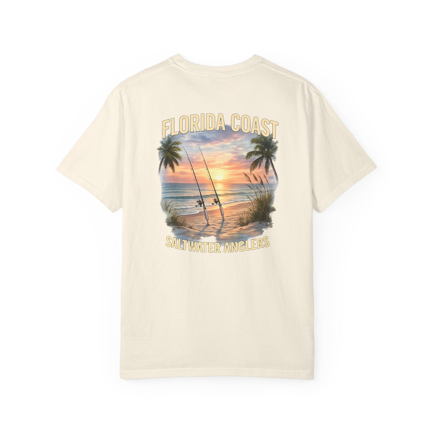 Florida Coast Saltwater Anglers T-Shirt — Vintage Sunset Beach Fishing Tee