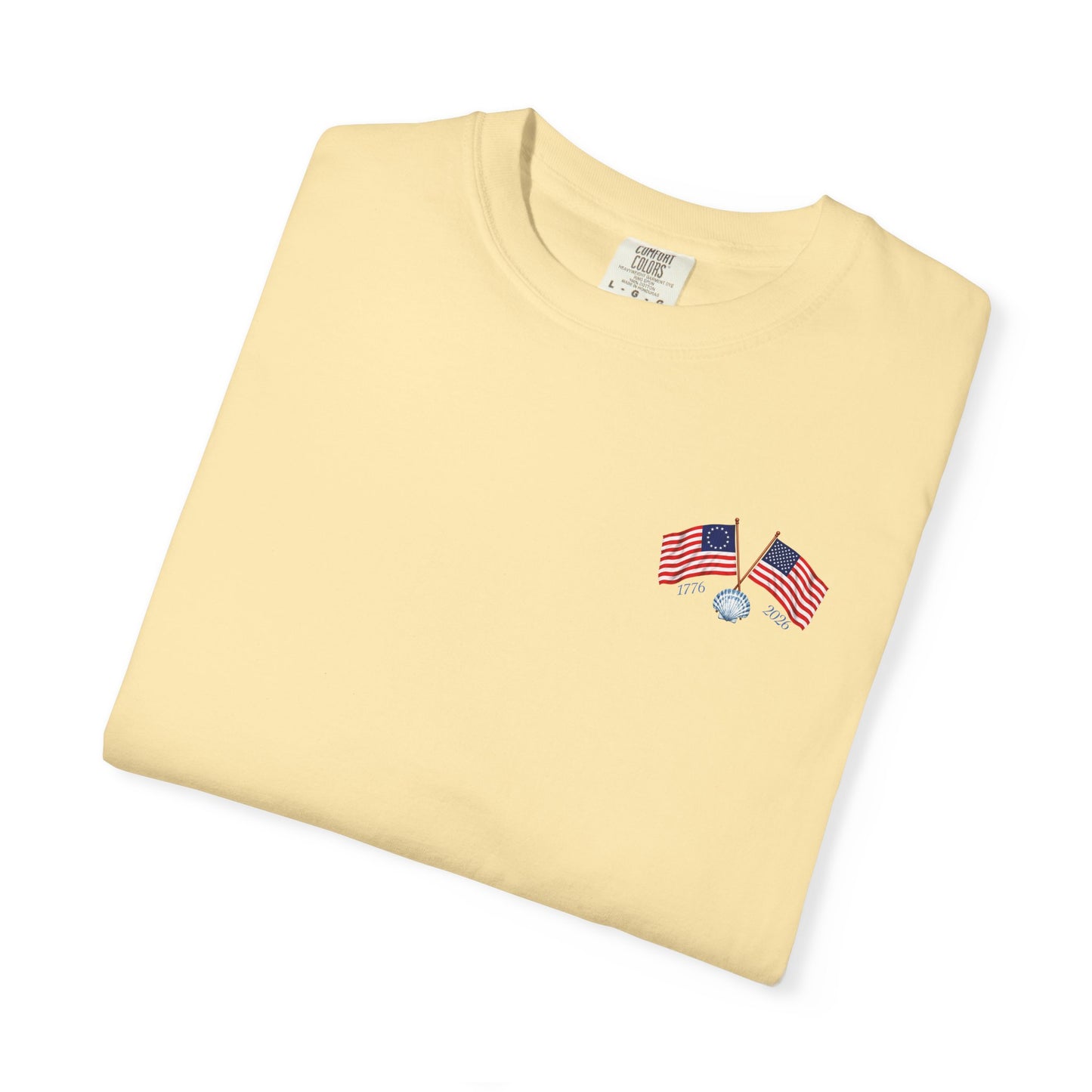 America the Beautiful T-Shirt | Comfort Colors® 1717 Patriotic Back & Chest Design Graphic Tee | USA 1776-2026