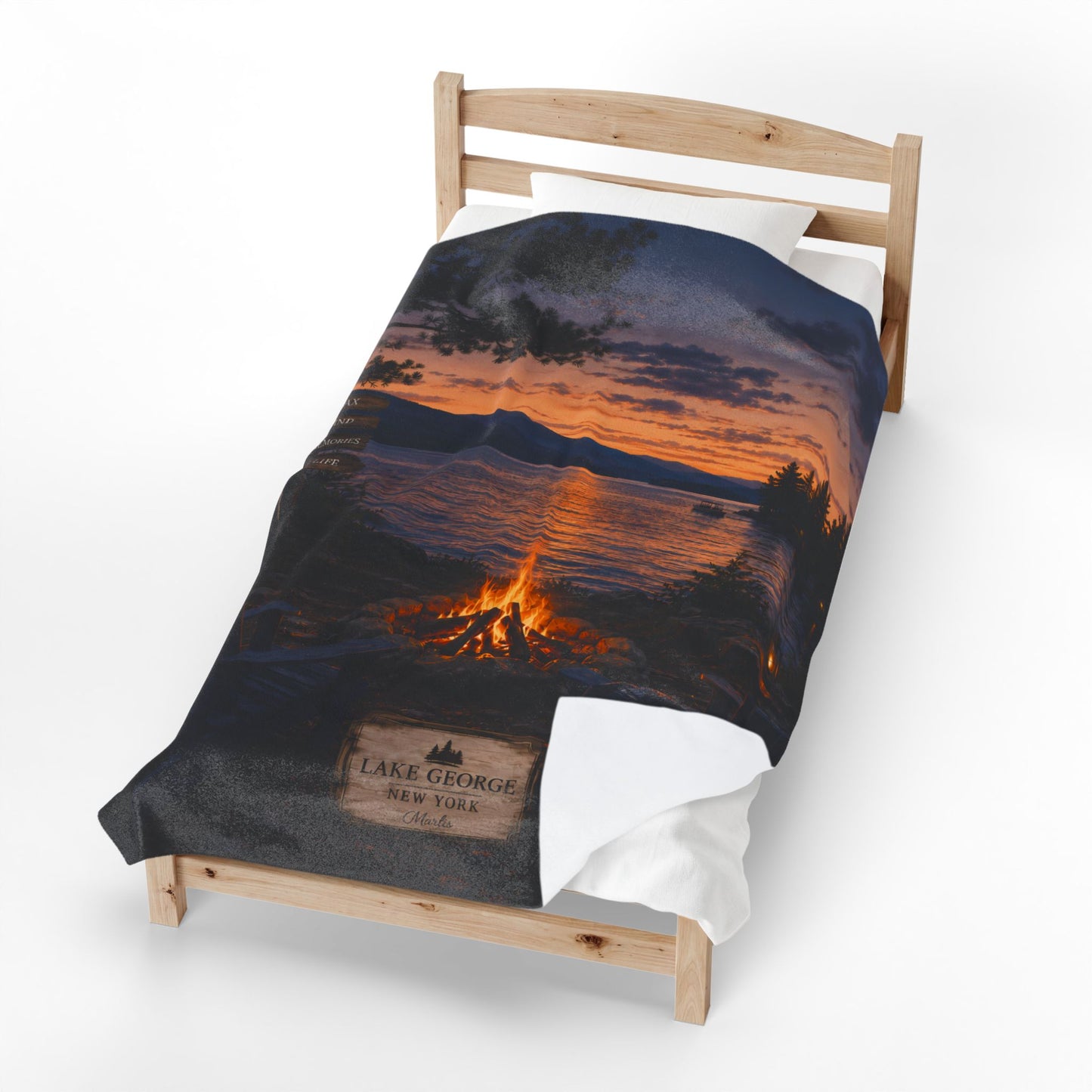 LakeGeorge Nest Velveteen Blanket