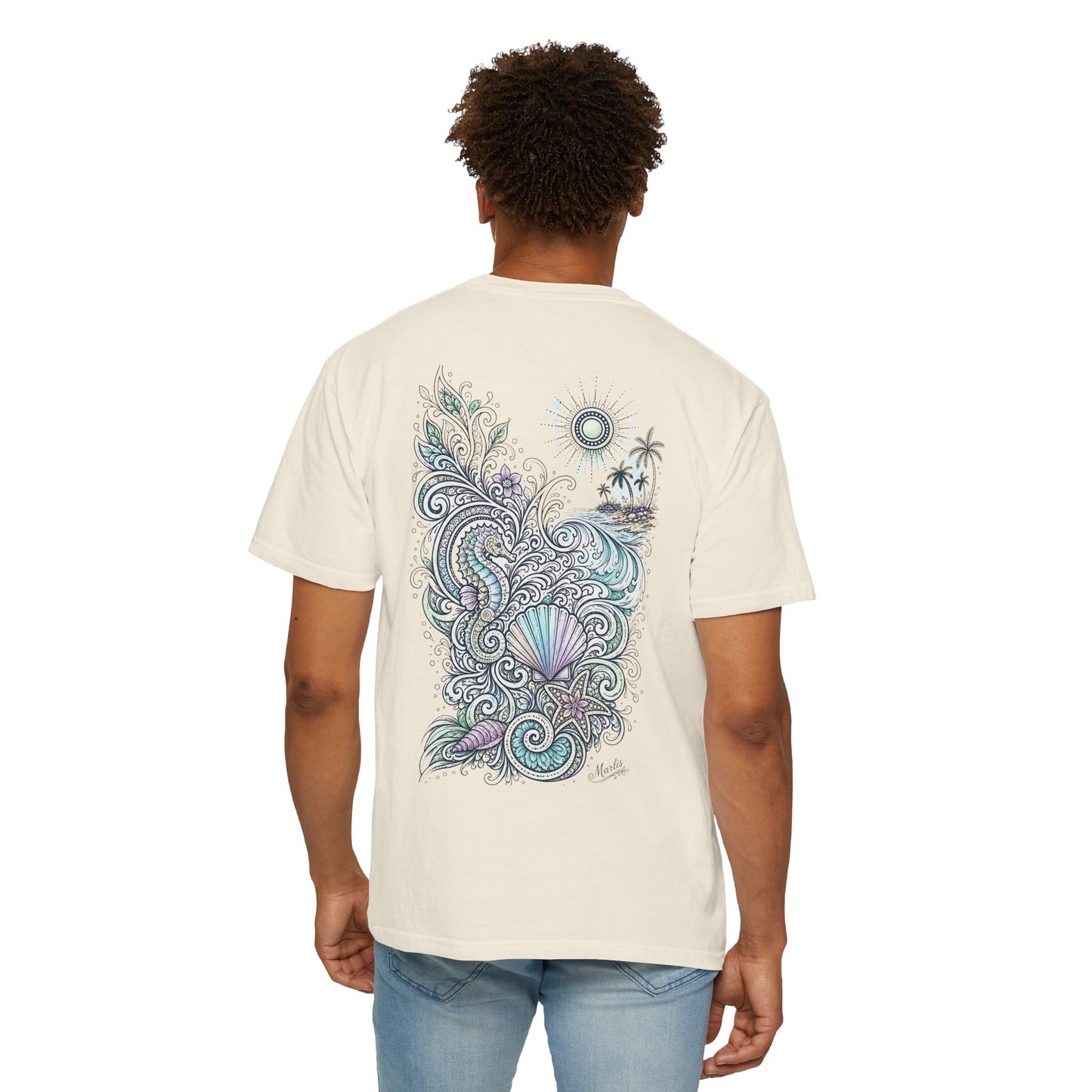Seahorse Seashell Surf Graphic T-Shirt