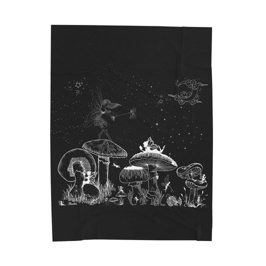 Moonlit Fairy Garden • Velveteen Plush Blanket