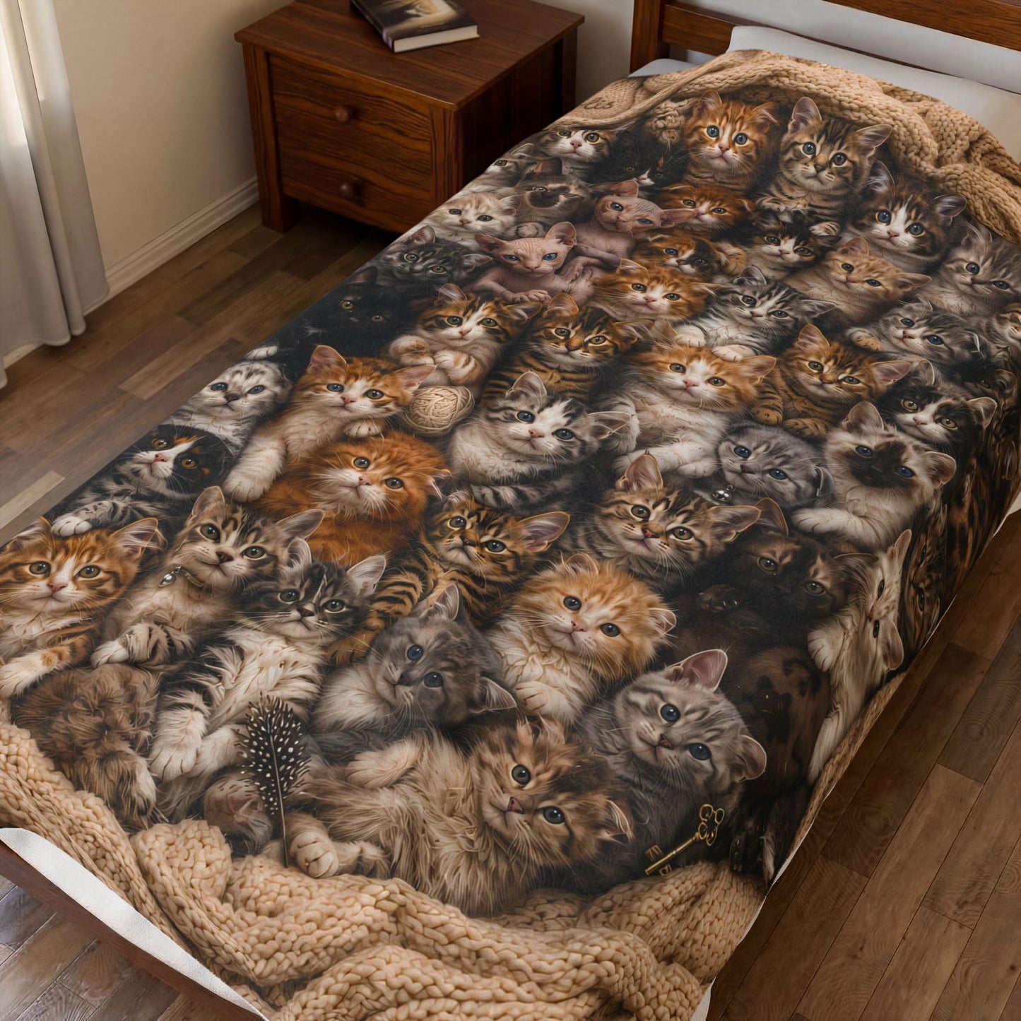 Kitten Nest Velveteen Plush Blanket