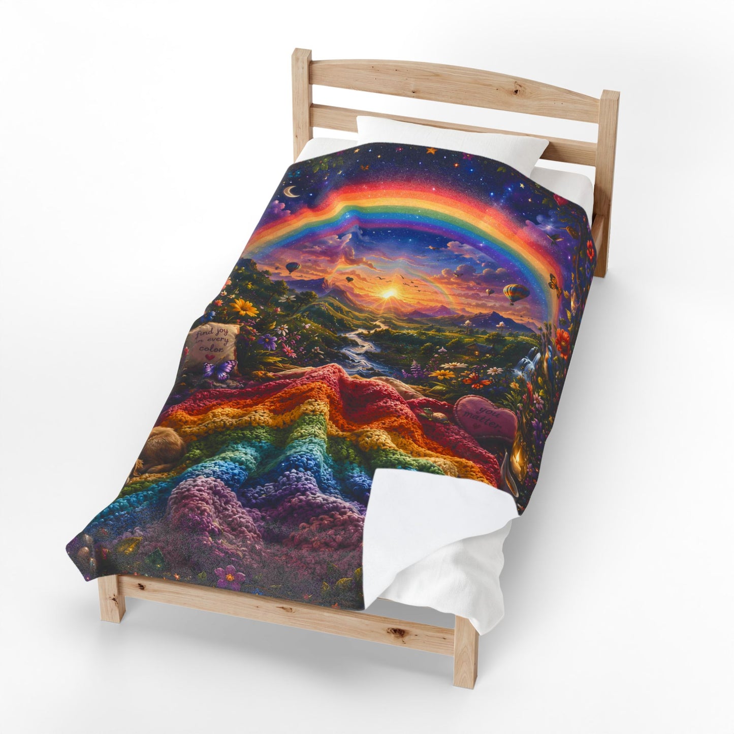 Rainbow Nest Immersive Seek-and-Find Blanket – "Rainbow Nest" Interactive Wearable Art Throw