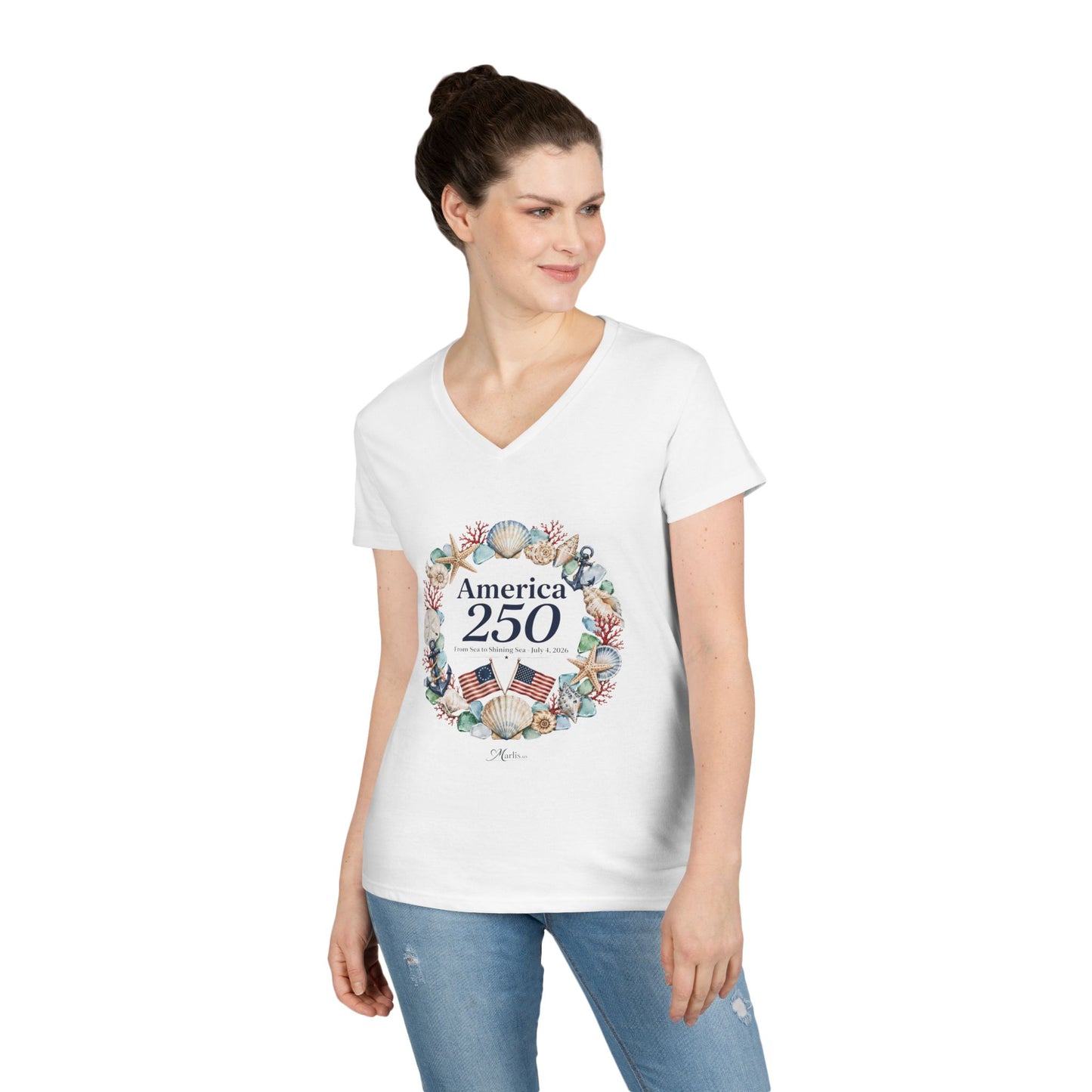 Women's America 250 · V-Neck Shirt · Nautical · Semiquincentennial Tee