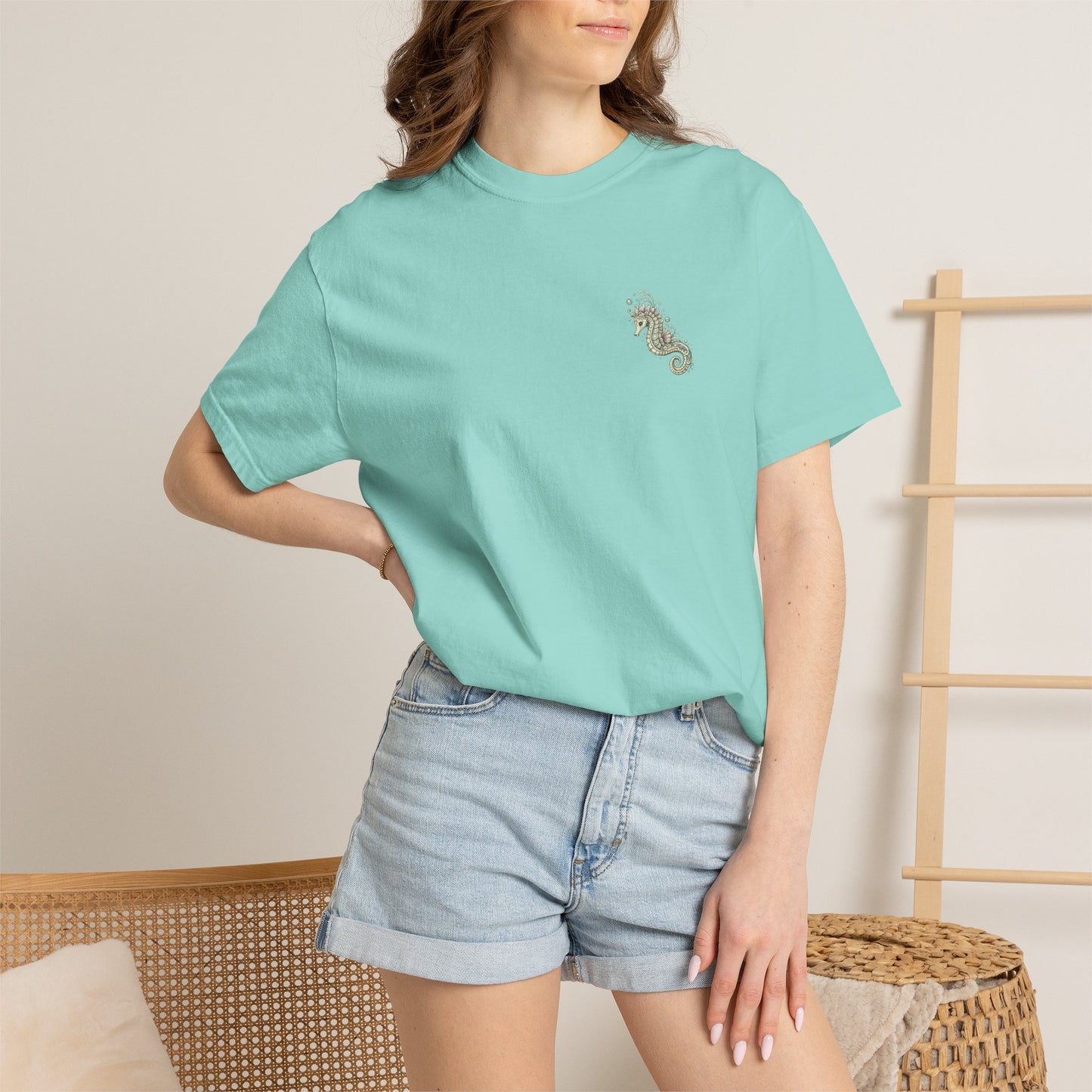 Seahorse Seashell Surf Graphic Tee