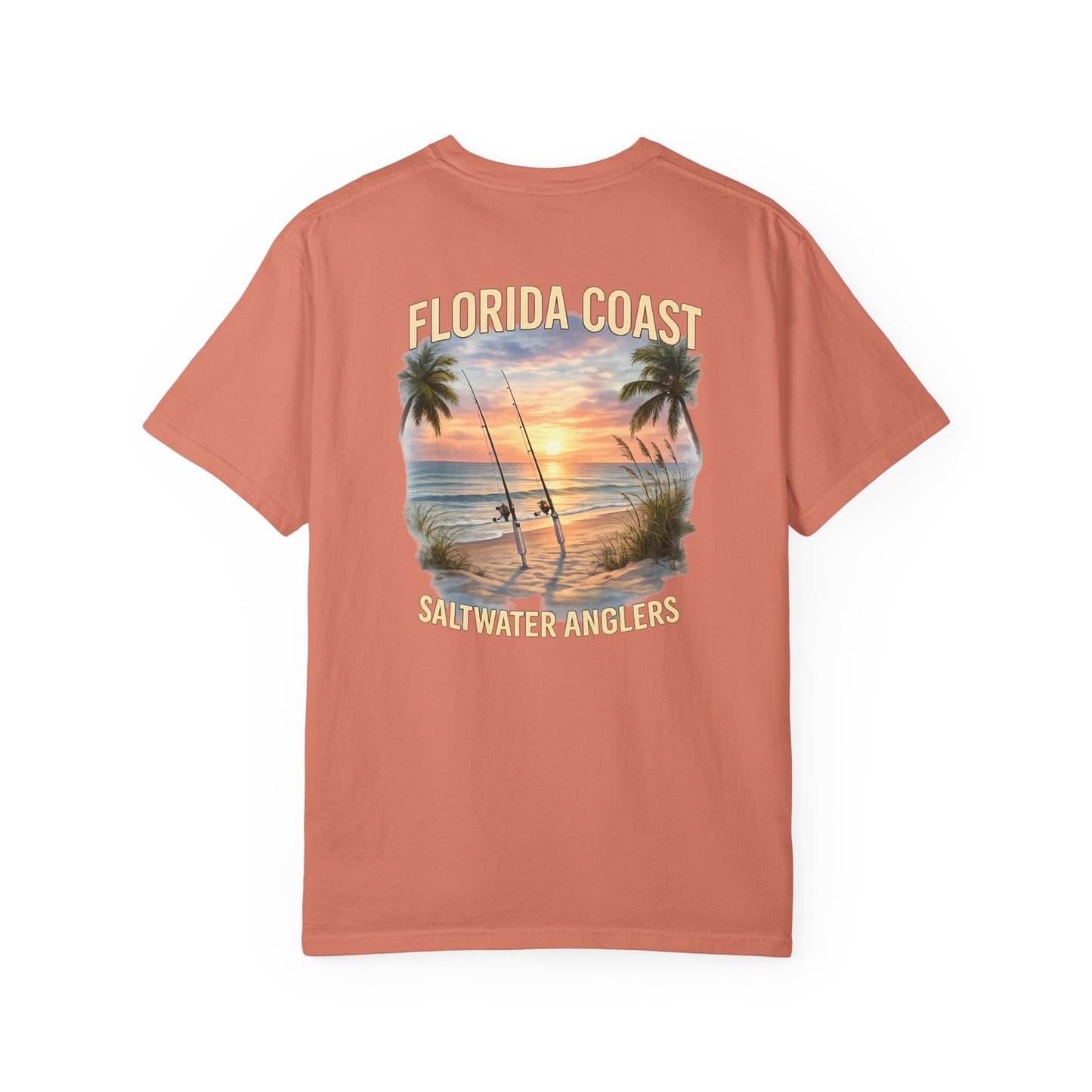Florida Coast Saltwater Anglers T-Shirt — Vintage Sunset Beach Fishing Tee