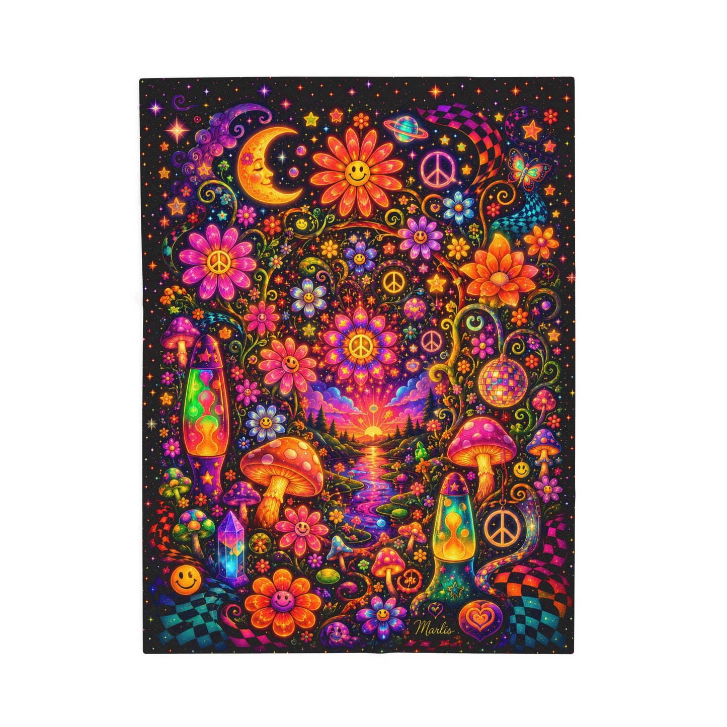 Groovy Glo Nest Velveteen Blanket