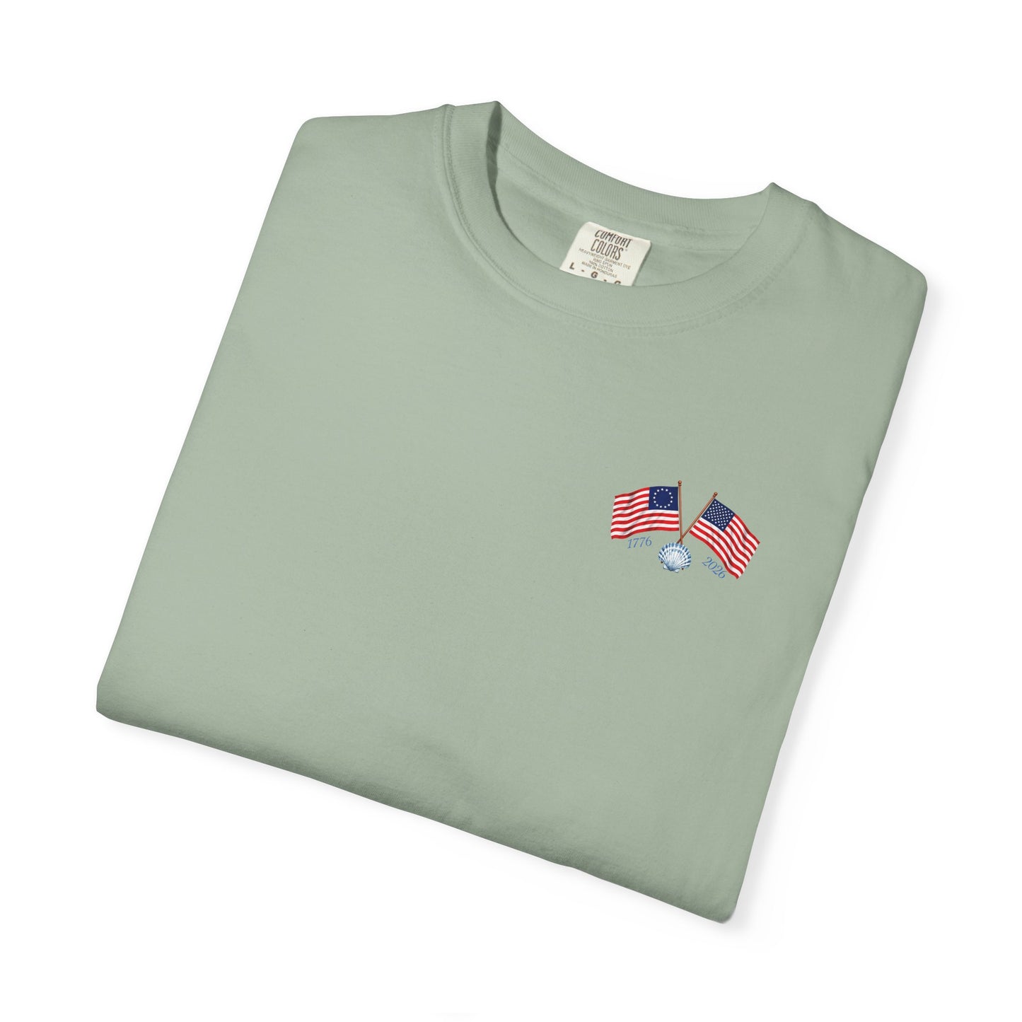 America the Beautiful T-Shirt | Comfort Colors® 1717 Patriotic Back & Chest Design Graphic Tee | USA 1776-2026