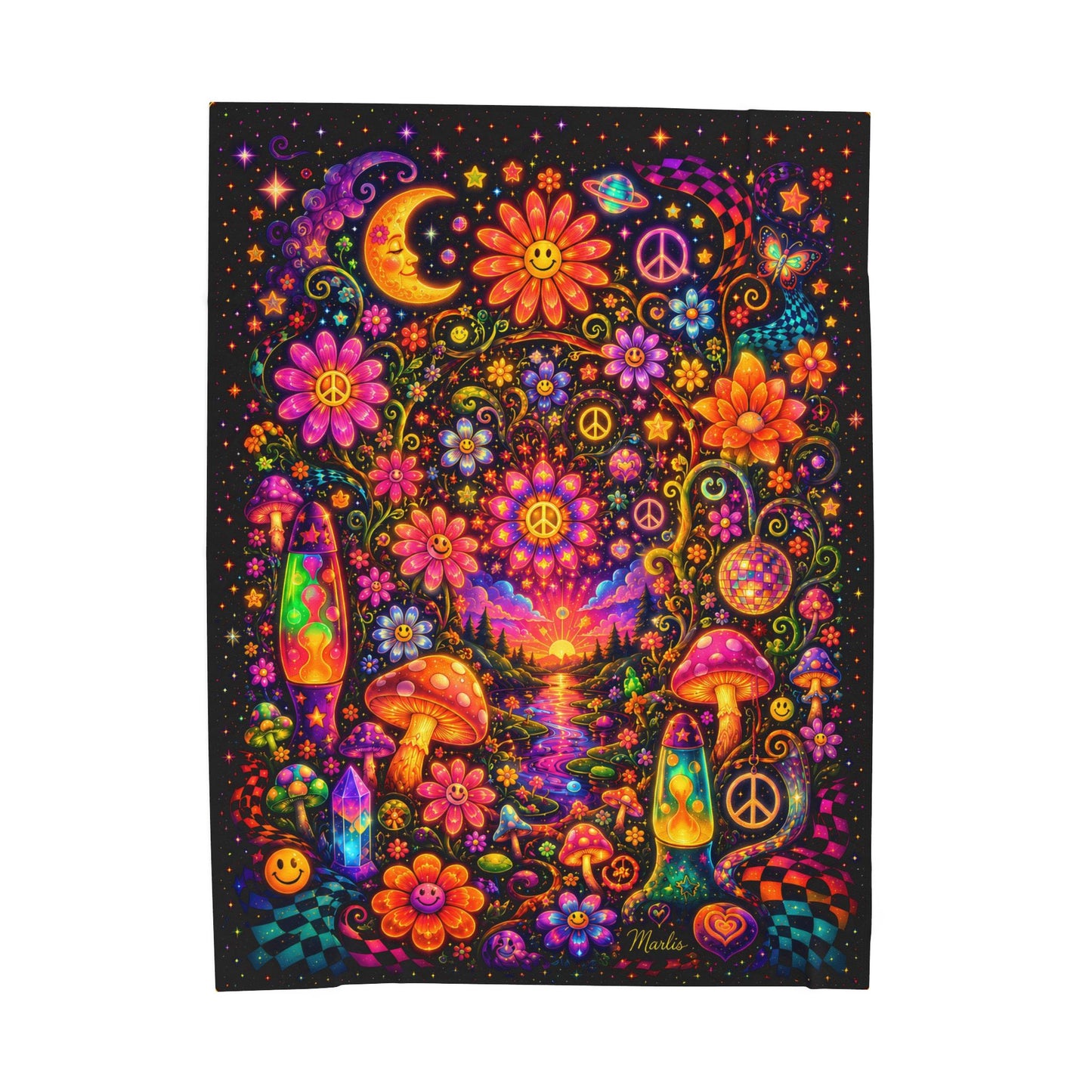 Groovy Glo Nest Velveteen Blanket