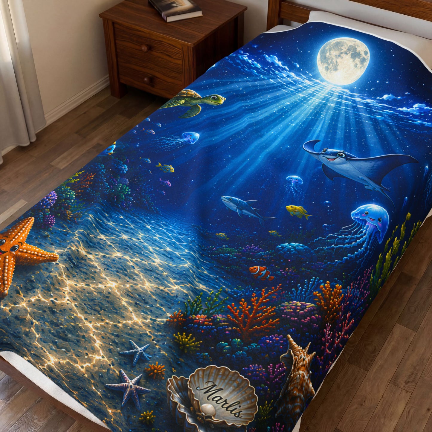 Ocean Friend Velveteen Blanket