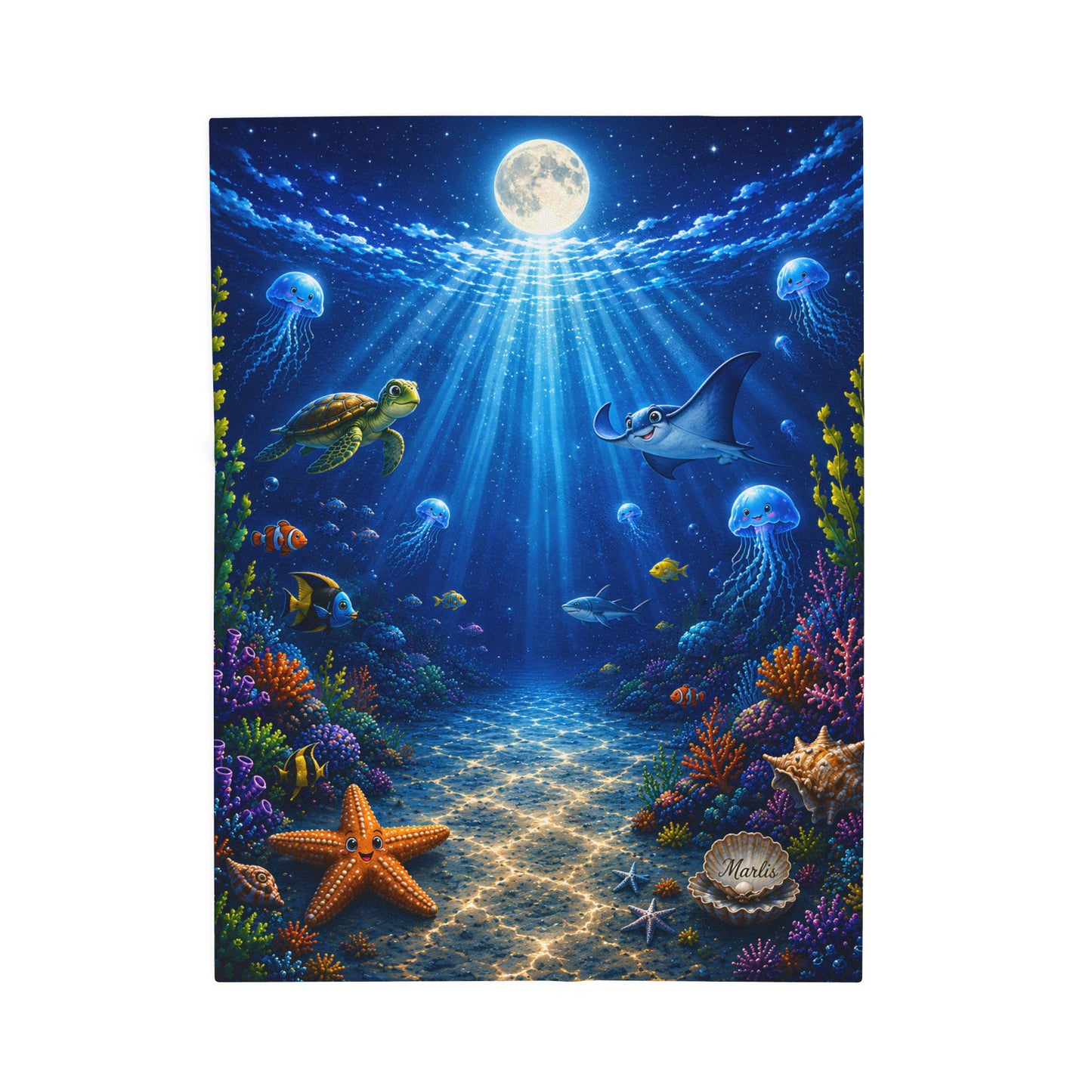Ocean Friend Velveteen Blanket