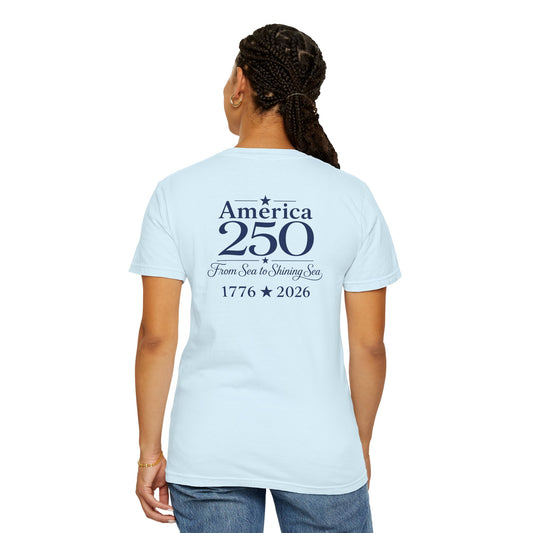 America 250 Sea to Shining Sea T-Shirt | Comfort Colors® 1717 Patriotic Graphic Tee | USA 1776-2026
