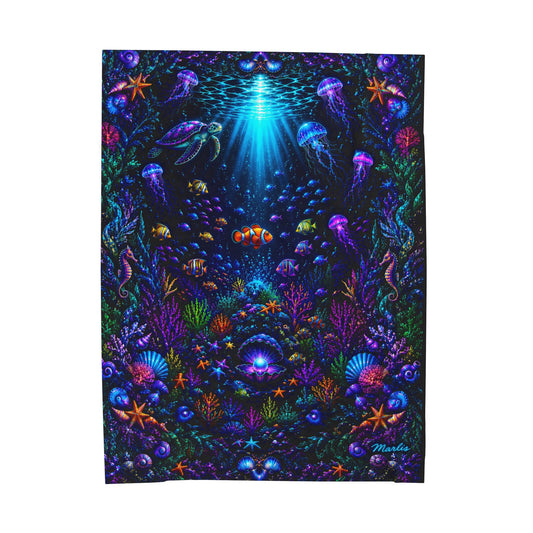 Oceanic Glow Nest Velveteen Blanket