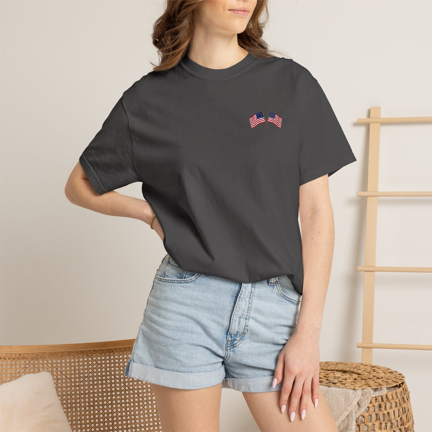 America 250 Anniversary Back & Chest Design Graphic Comfort Colors Tee