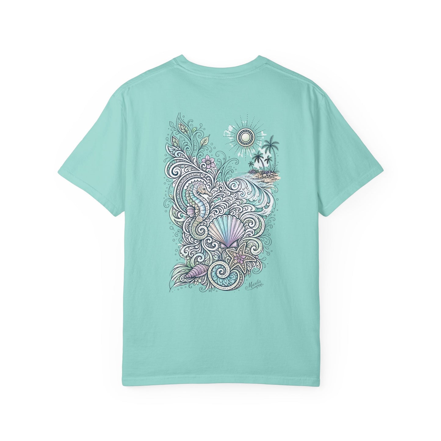 Seahorse Seashell Surf Graphic Tee