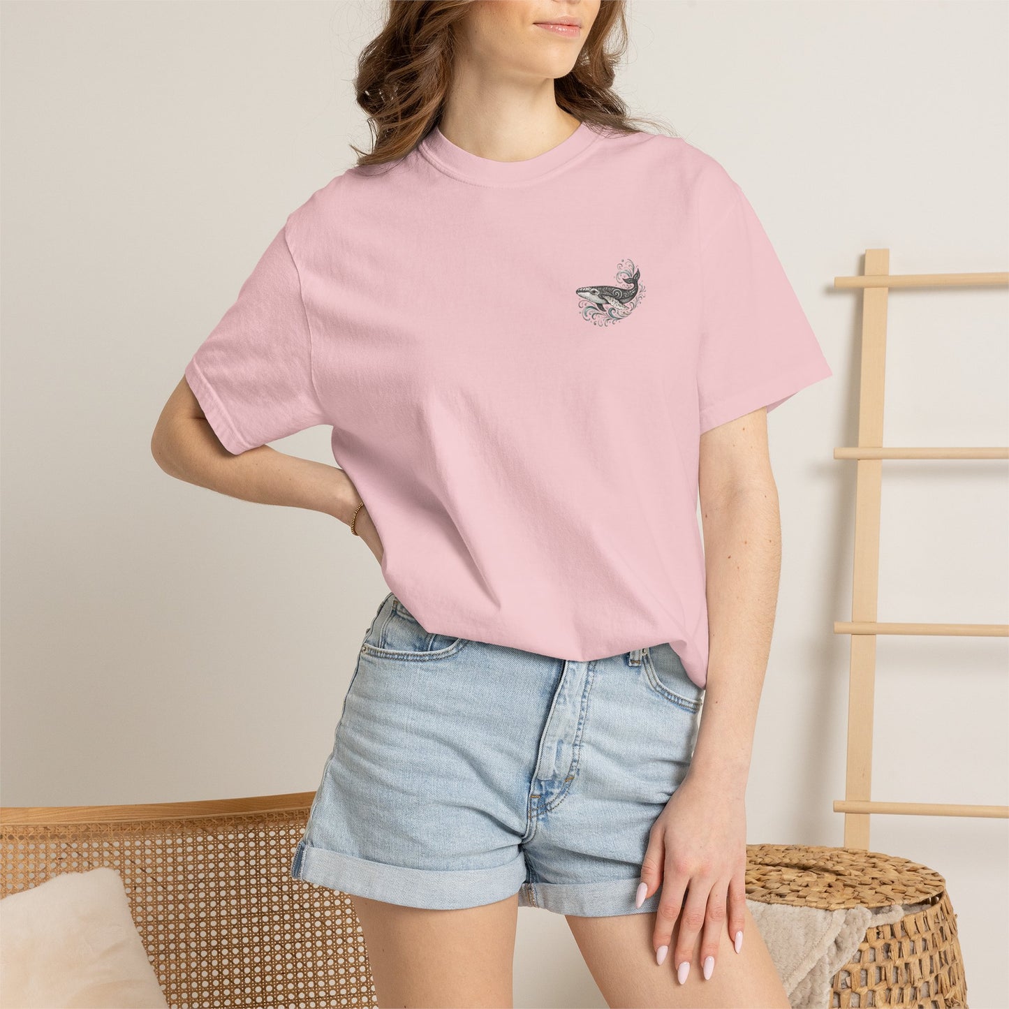 Ocean Whale Surf, Shell & Coastal Nature Back Graphic Tee