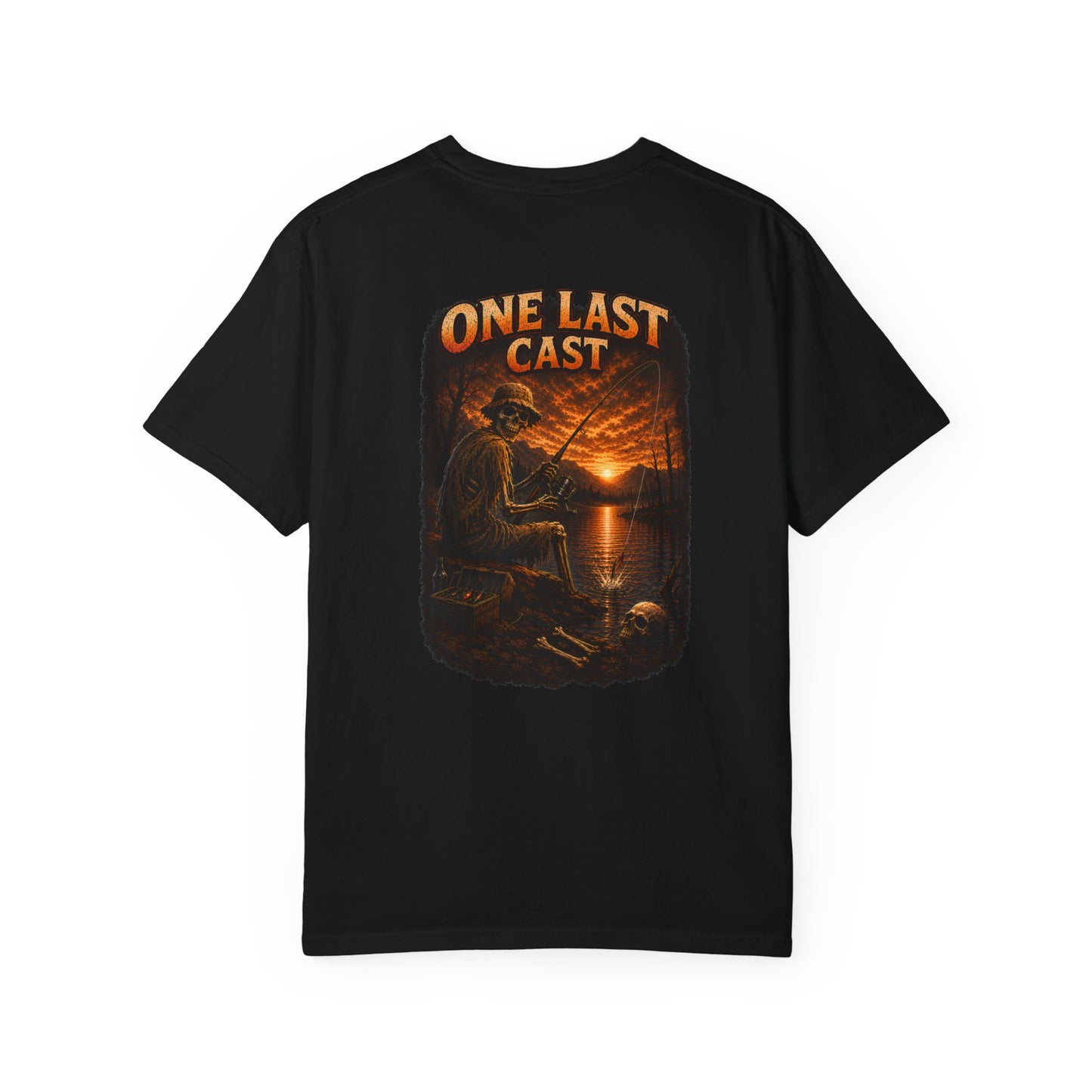 One Last Cast Fishing T-Shirt — Angler Sunset Graphic Tee