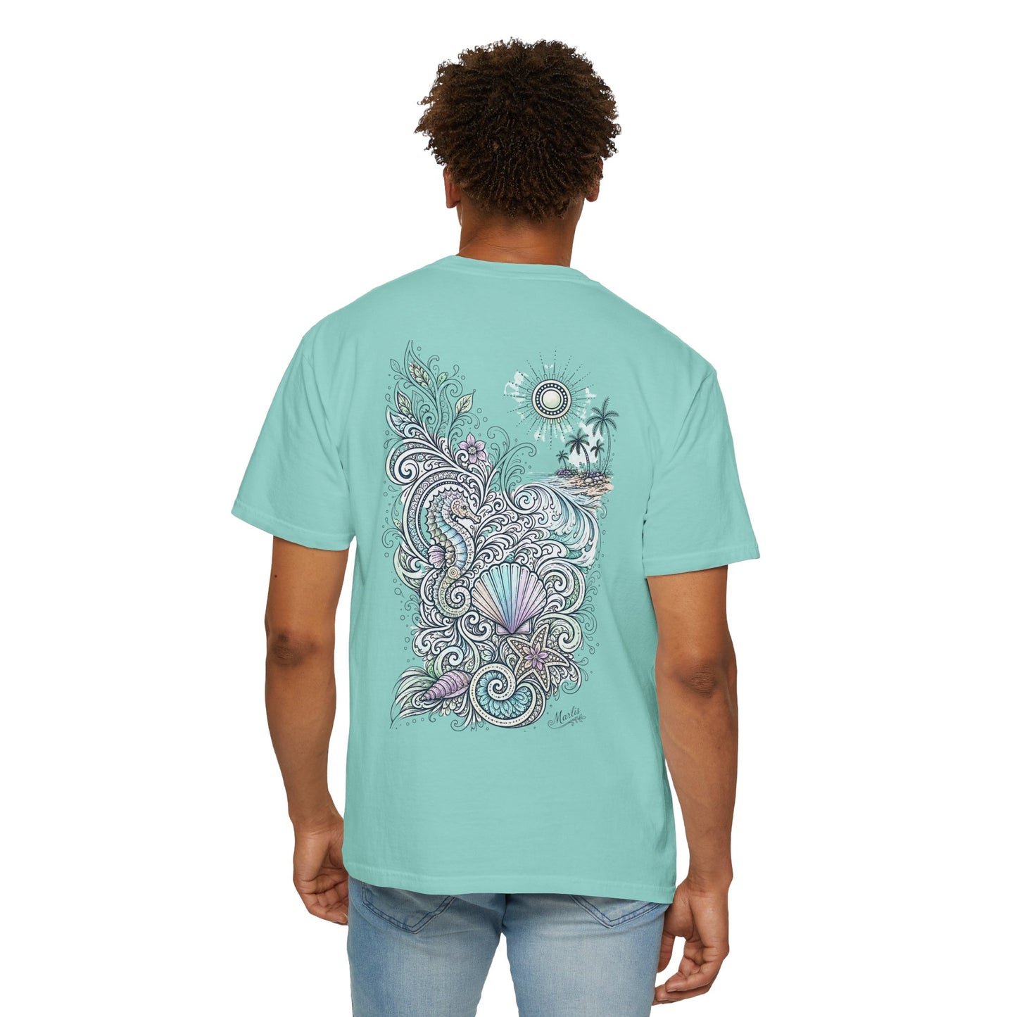 Seahorse Seashell Surf Graphic T-Shirt