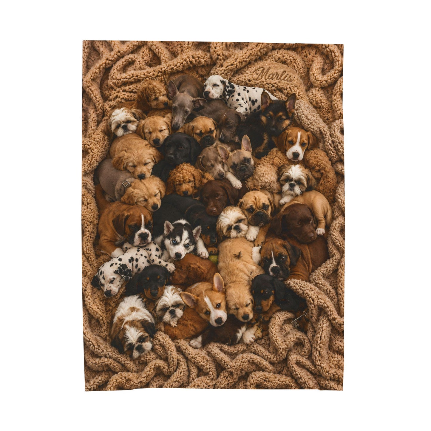 Puppy Nest Velveteen Plush Blanket — Cozy Puppy Pile Throw for Dog Lovers