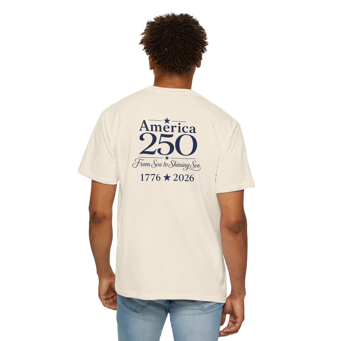 America 250 Sea to Shining Sea T-Shirt | Comfort Colors® 1717 Patriotic Graphic Tee | USA 1776-2026