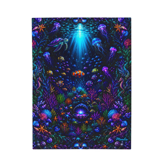 Oceanic Glow Nest Velveteen Blanket