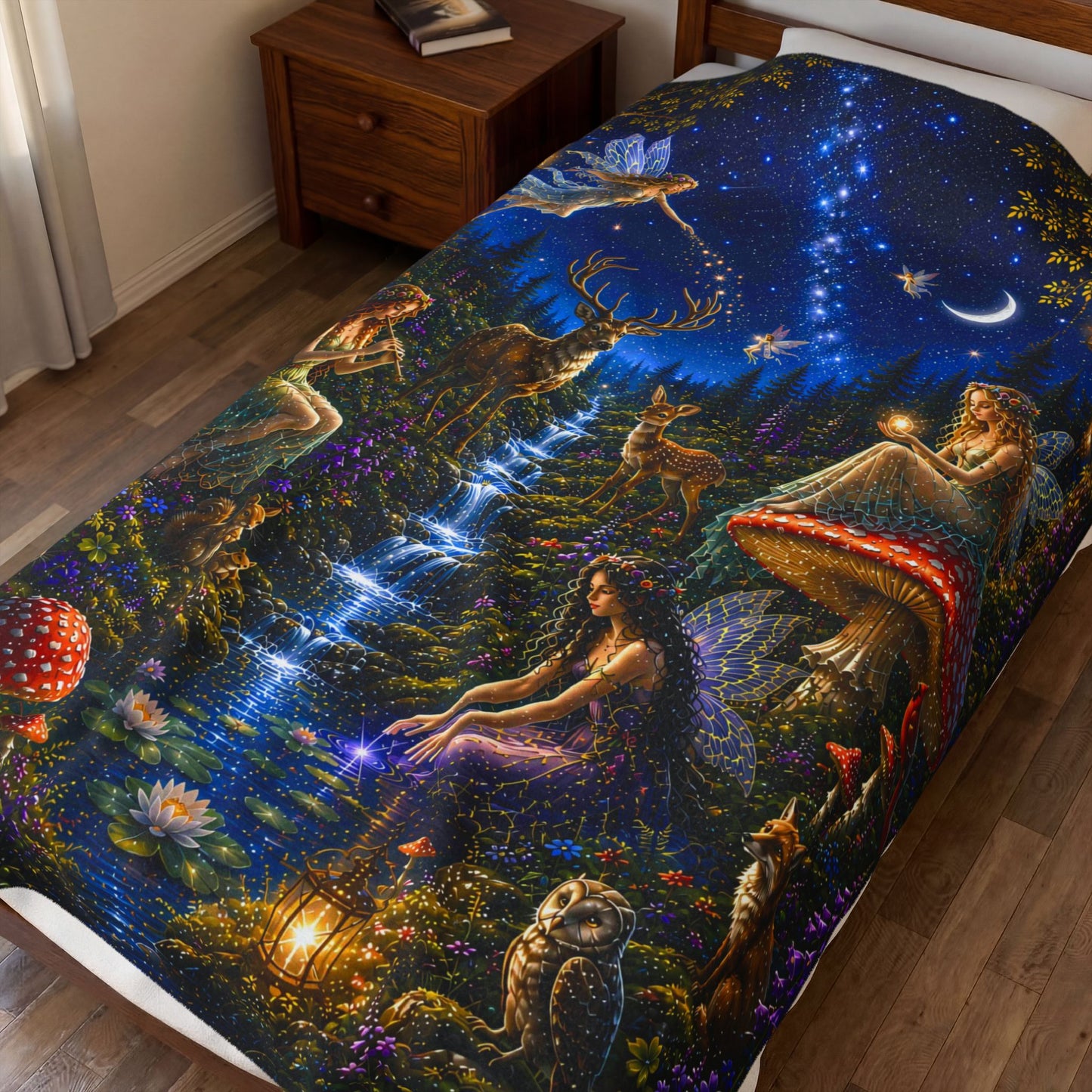 Starlight Fairy Glen Nest — Oversized Immersive Seek-and-Find Blanket