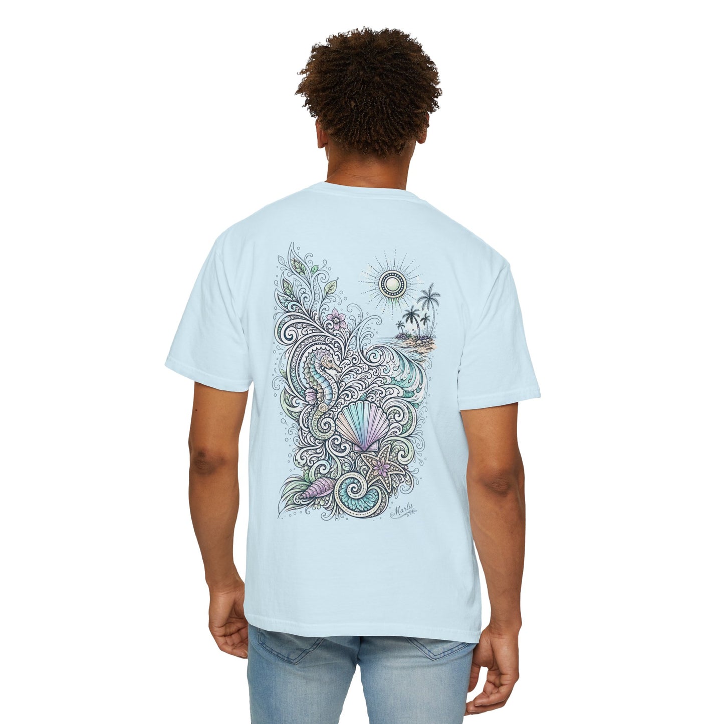 Seahorse Seashell Surf Graphic T-Shirt