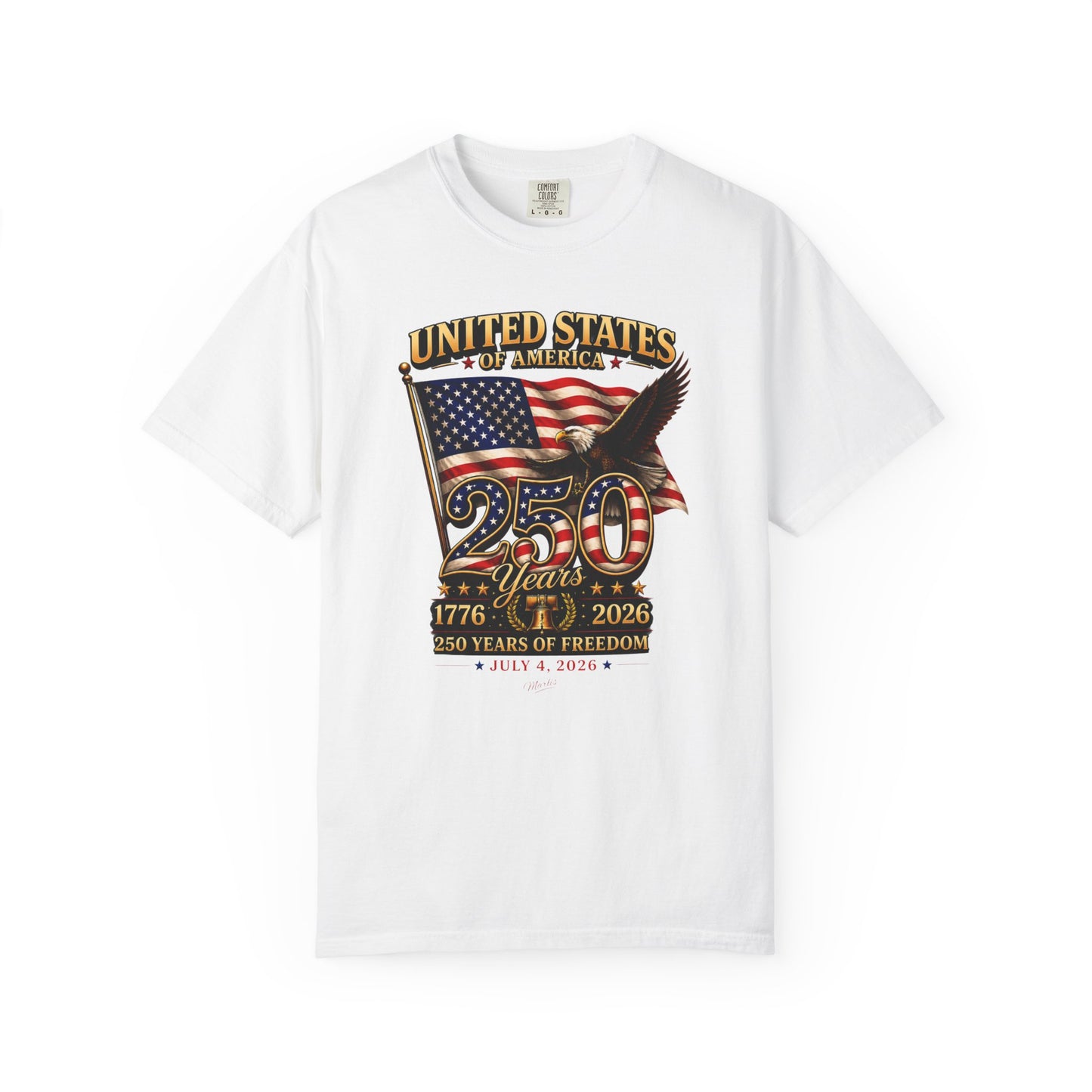 America 250 Freedom Eagle T-Shirt | Comfort Colors® 1717 Patriotic Graphic Tee | USA 1776-2026