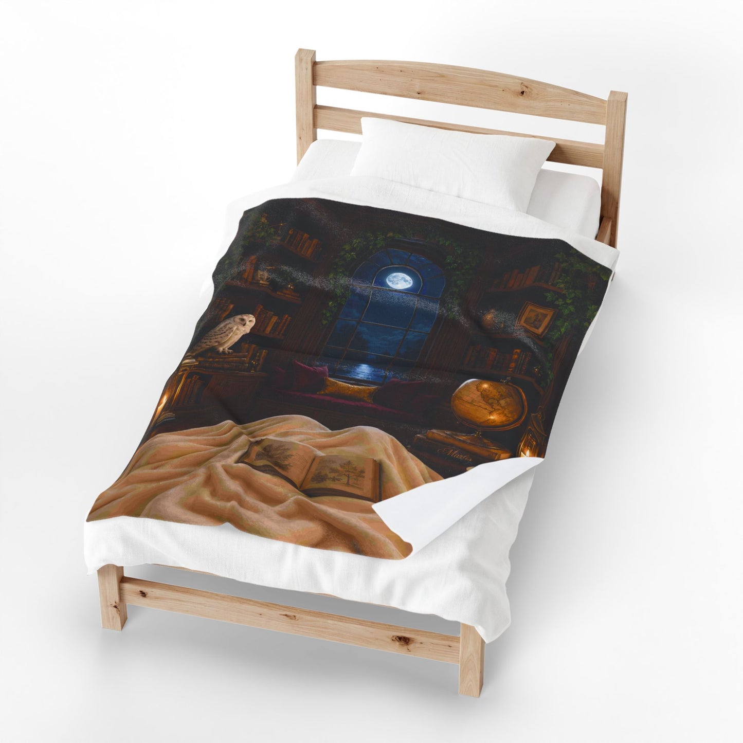 Moonlit Library Nest — Immersive Seek-and-Find Blanket