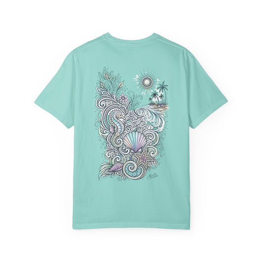 Seahorse Seashell Surf Graphic T-Shirt