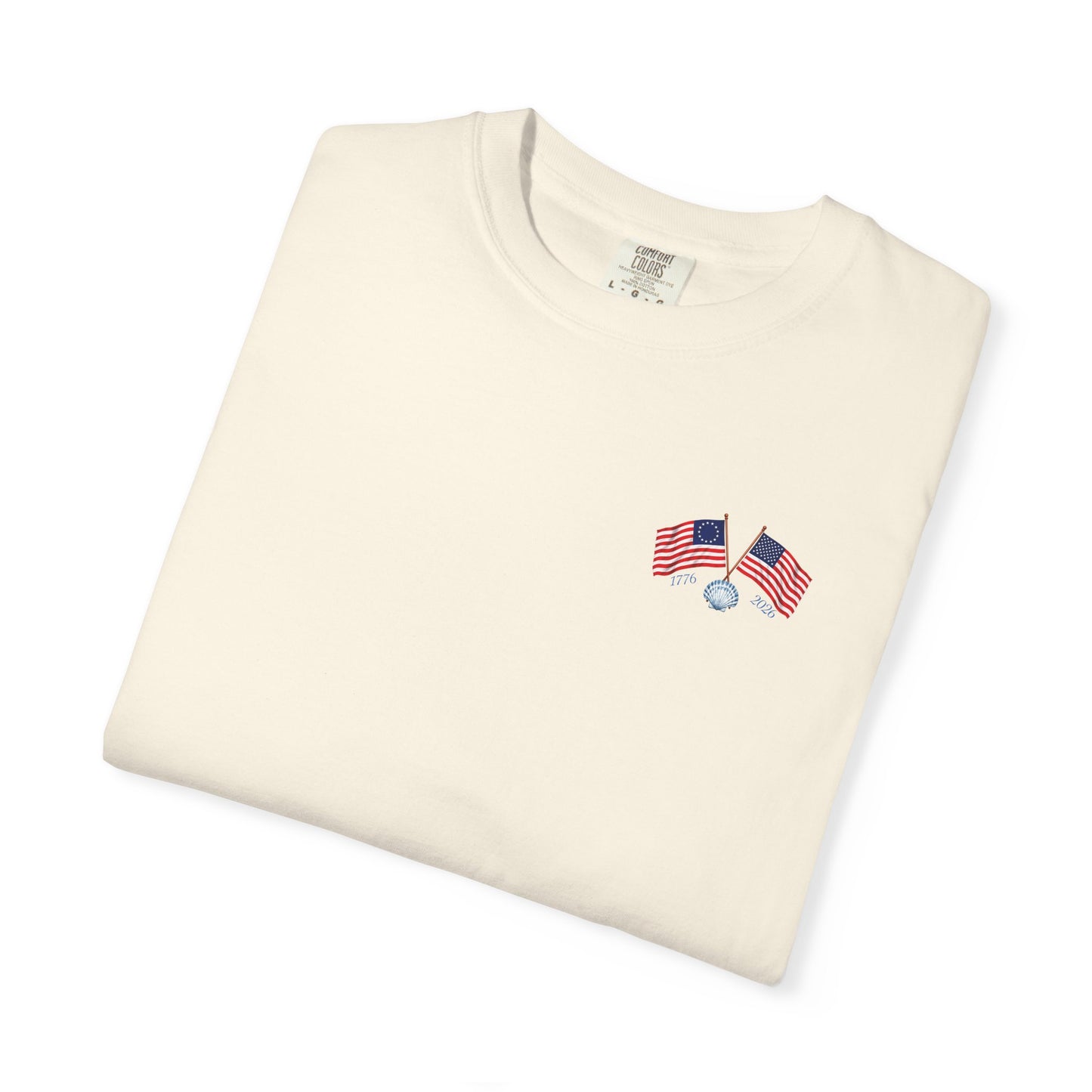 America the Beautiful T-Shirt | Comfort Colors® 1717 Patriotic Back & Chest Design Graphic Tee | USA 1776-2026