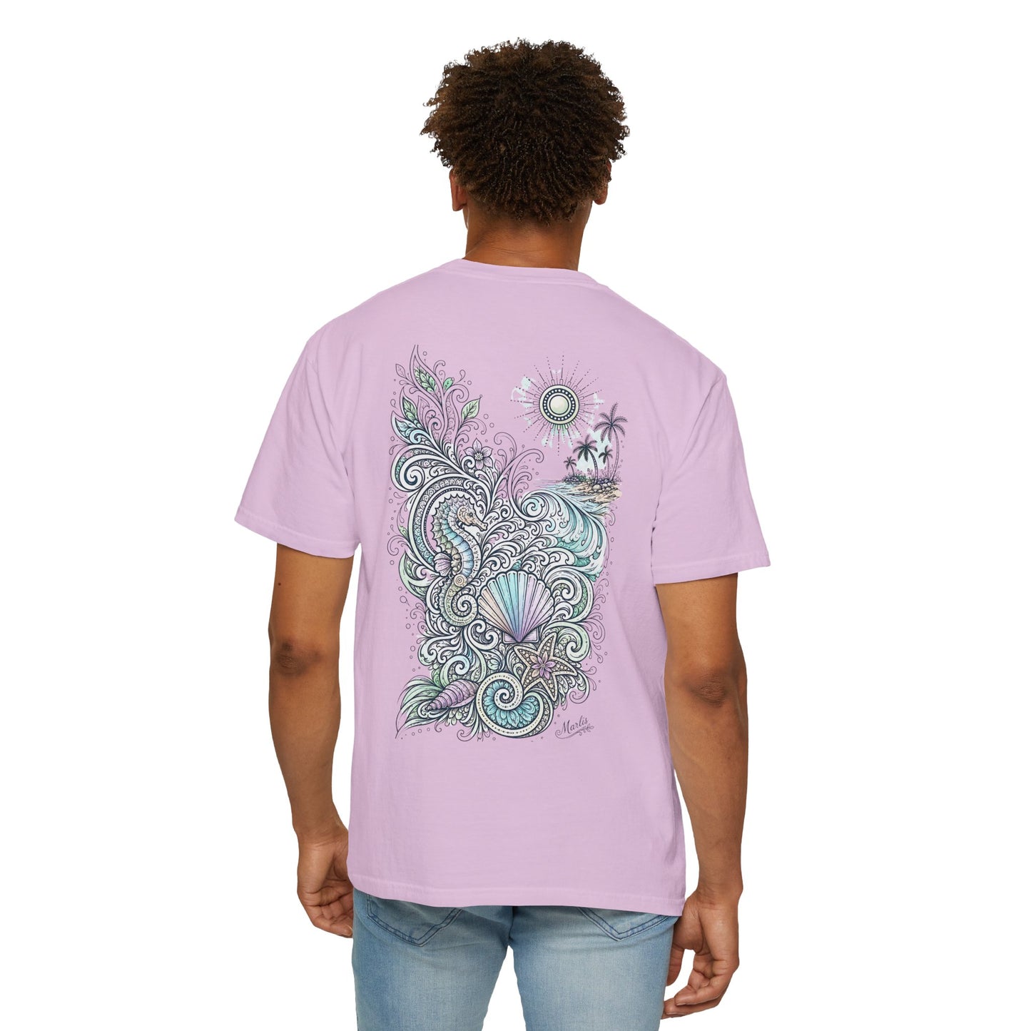 Seahorse Seashell Surf Graphic T-Shirt