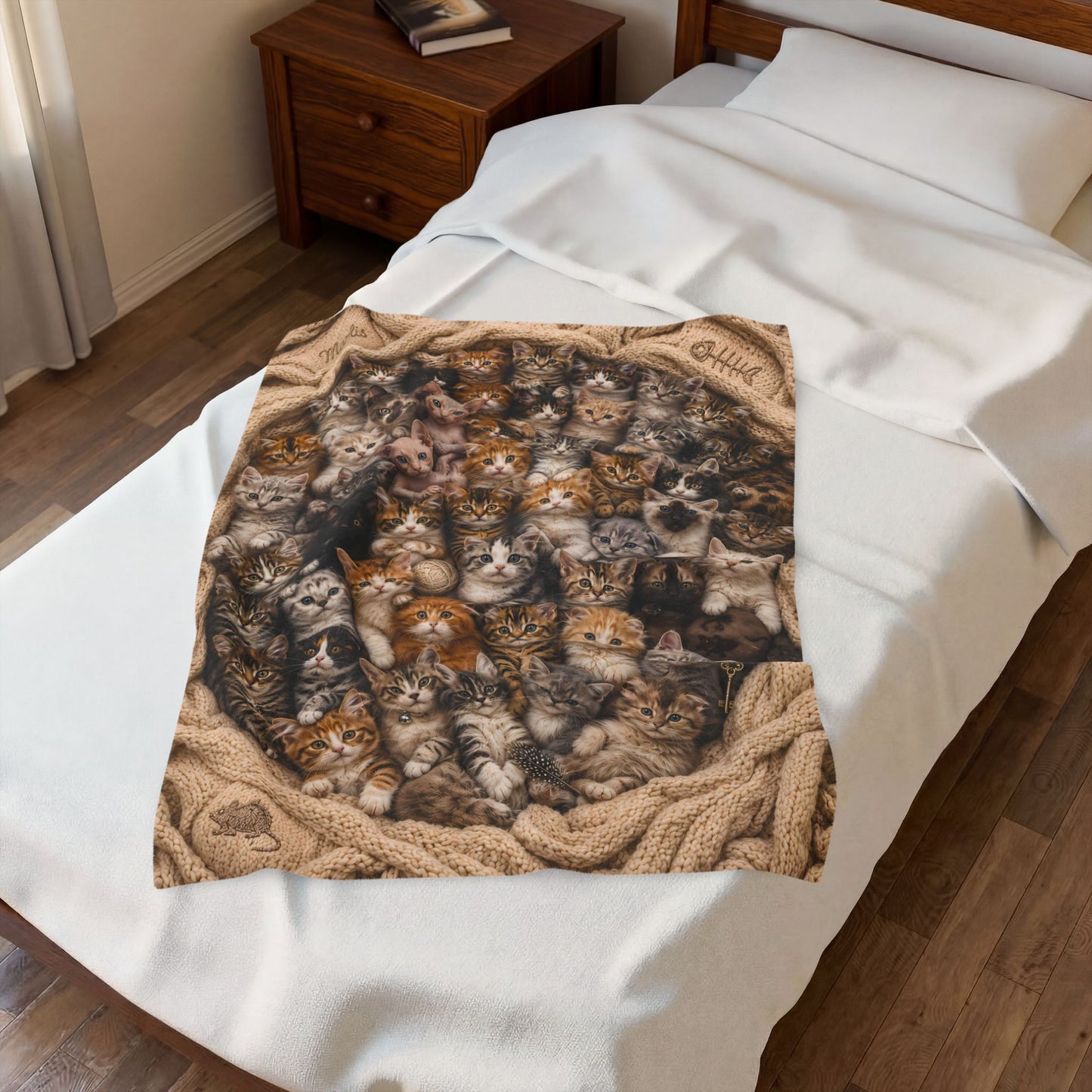 Kitten Nest Velveteen Plush Blanket