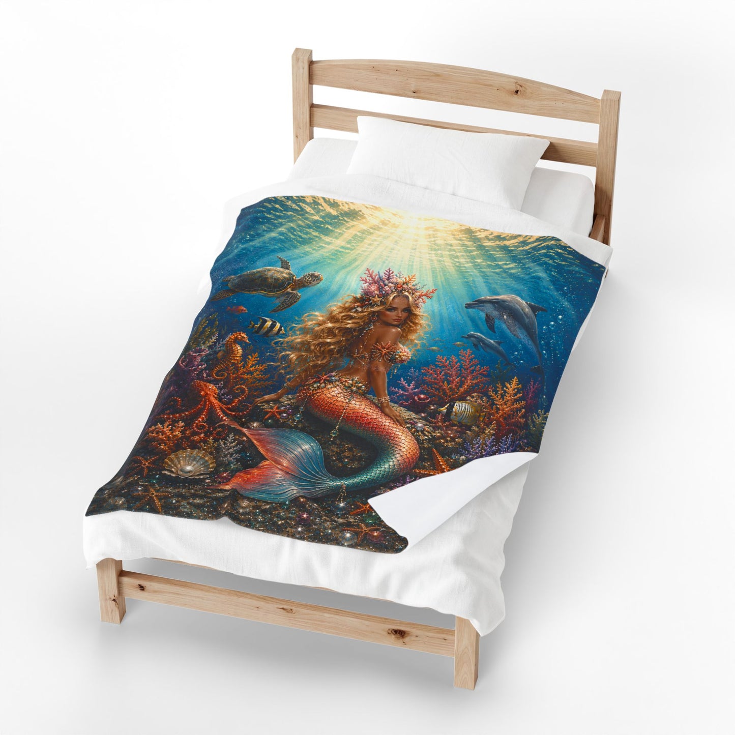 Coral Queen Velveteen Plush Blanket